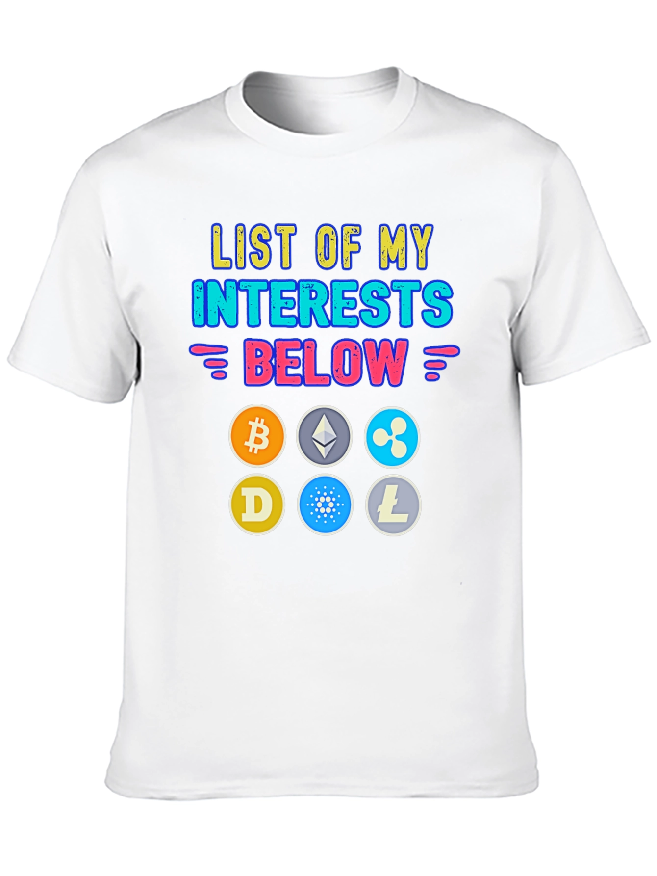 Crypto Enthusiast T-Shirt: Bitcoin Ethereum & More!