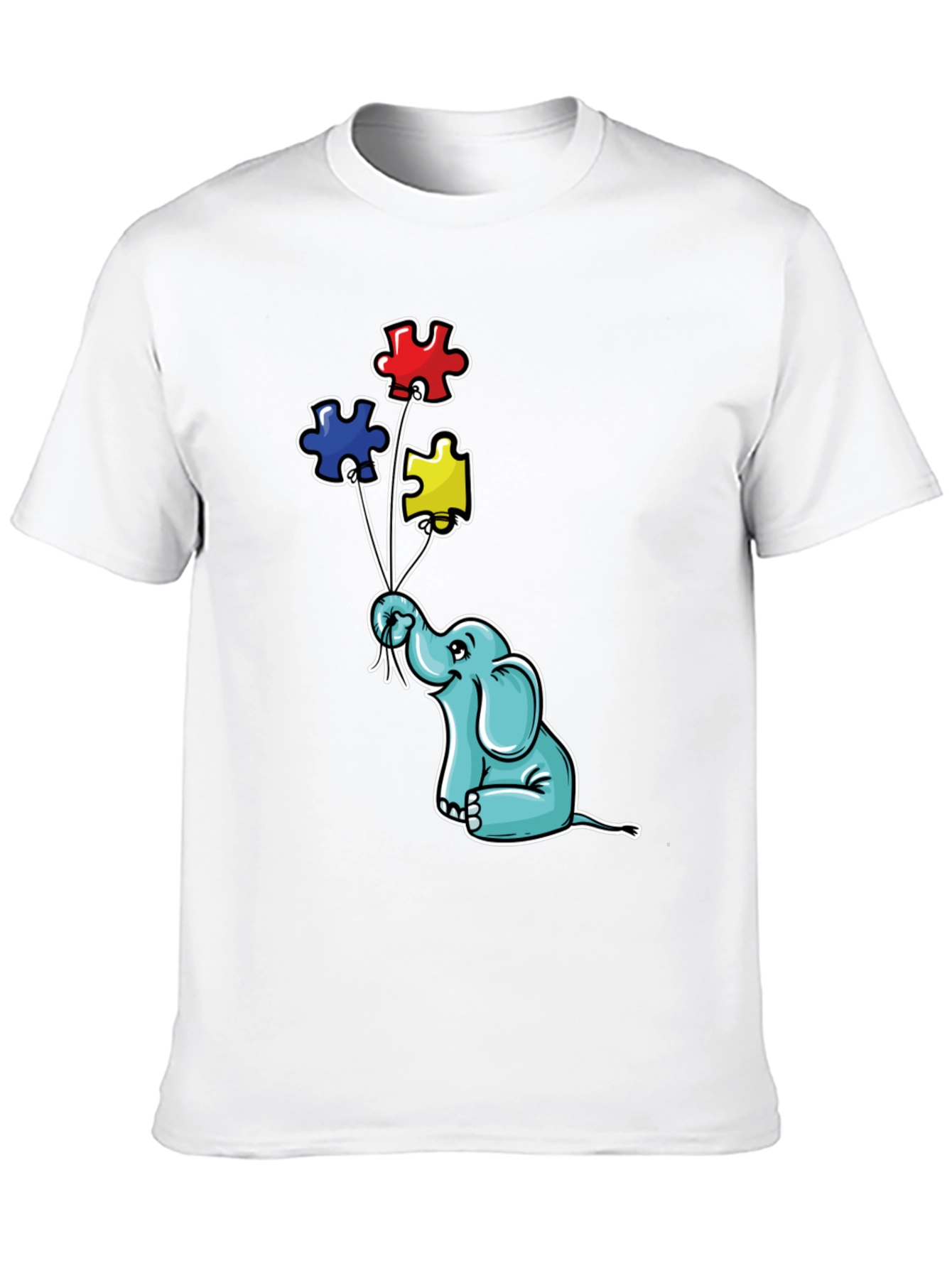 Autism Awareness Elephant Puzzle Piece Balloons T-Shirt