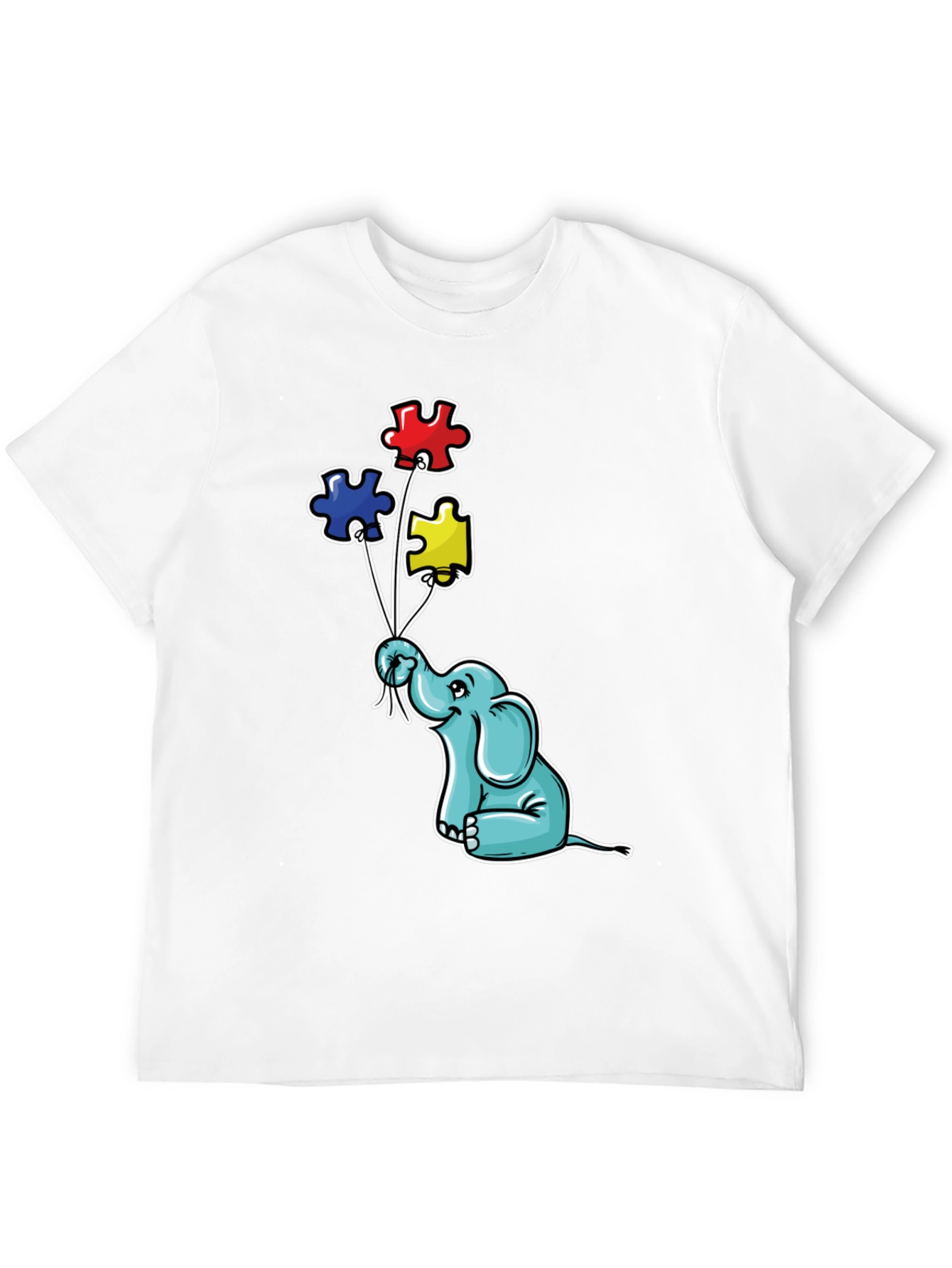 Autism Awareness Elephant Puzzle Piece Balloons T-Shirt