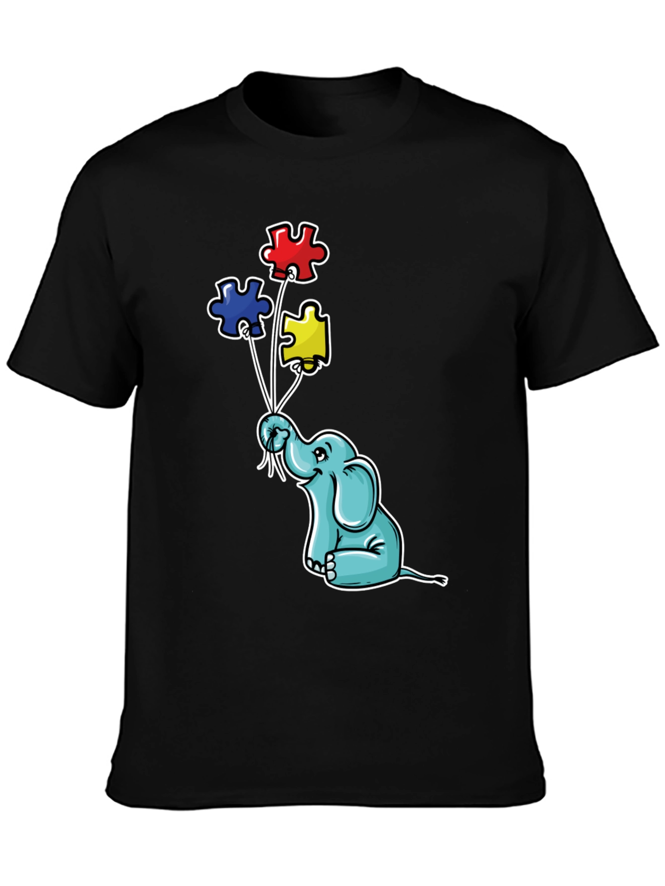 Autism Awareness Elephant Puzzle Piece Balloons T-Shirt