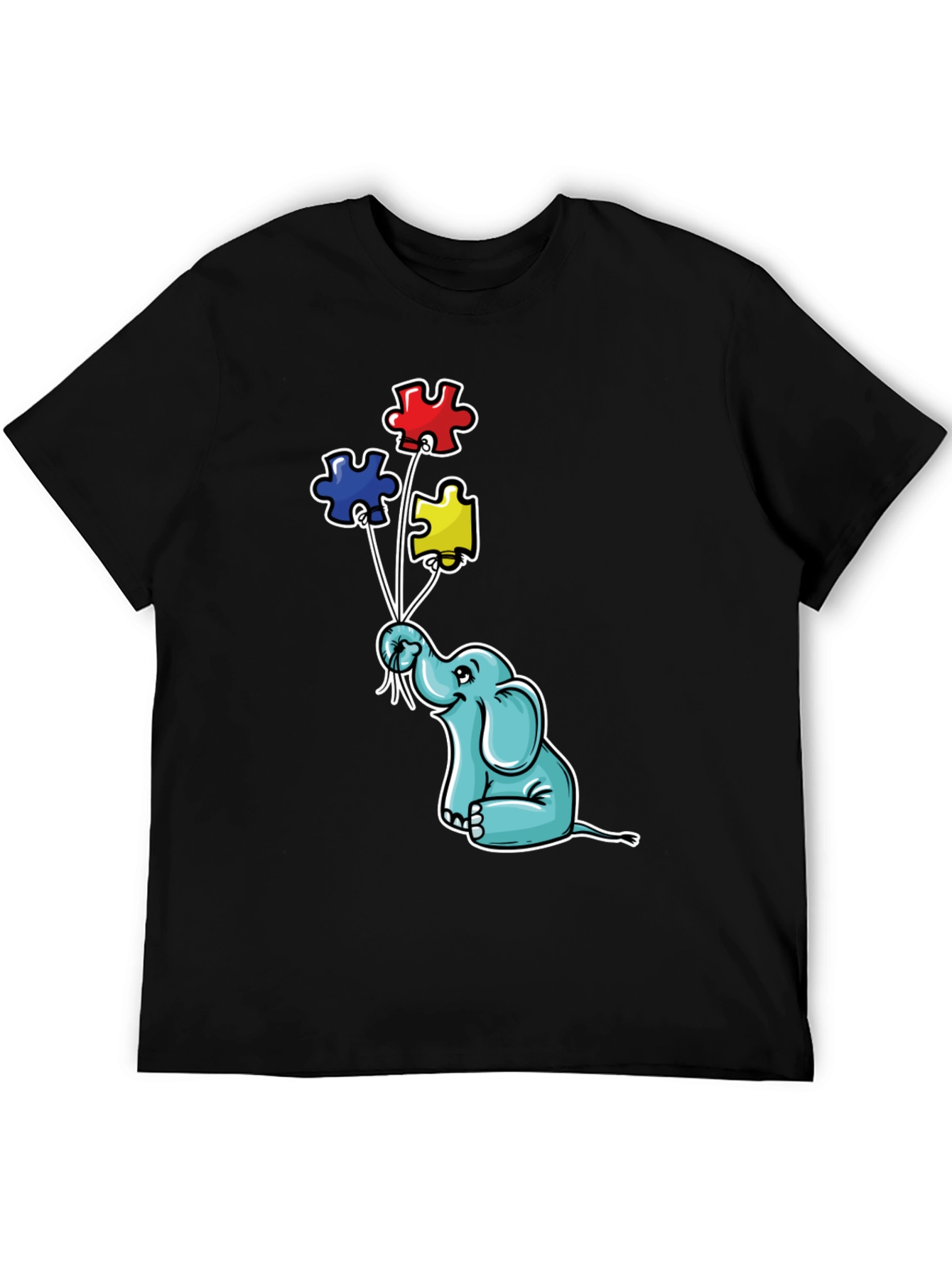 Autism Awareness Elephant Puzzle Piece Balloons T-Shirt