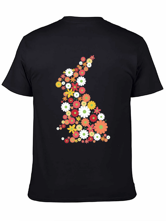 Floral Bunny Graphic Tee - Easter Style