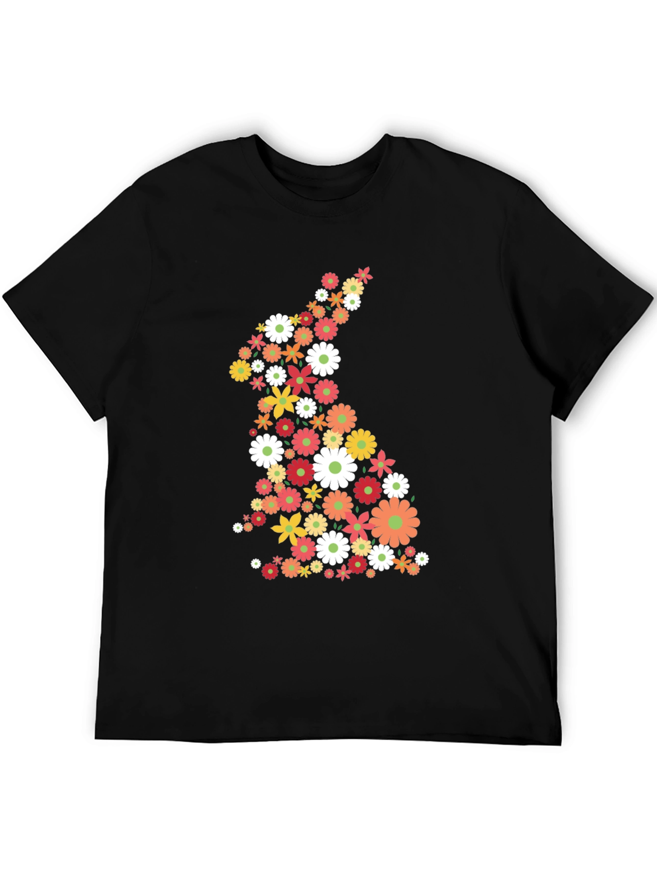 Floral Bunny Graphic Tee - Easter Style