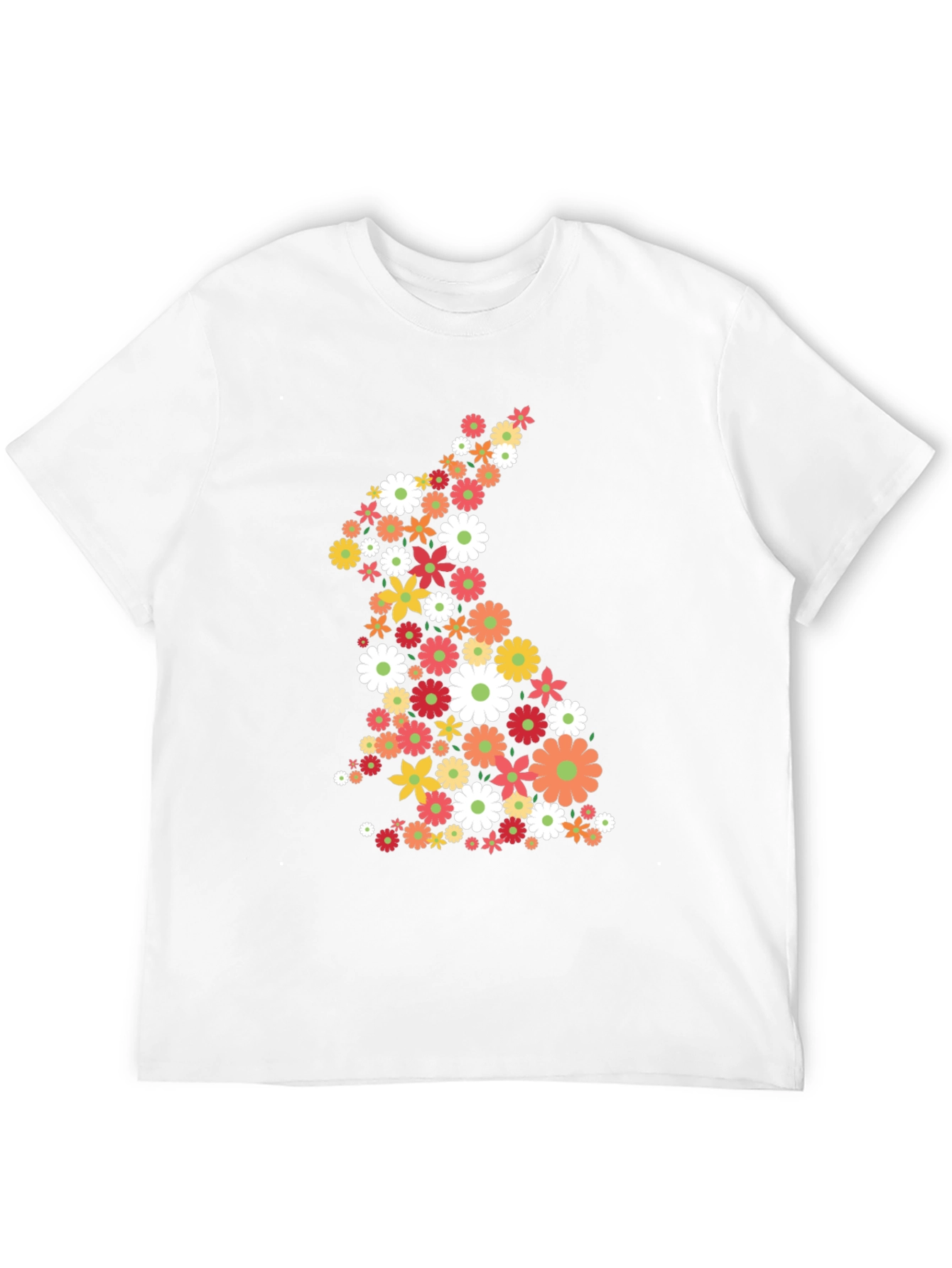 Floral Bunny Graphic Tee - Easter Style