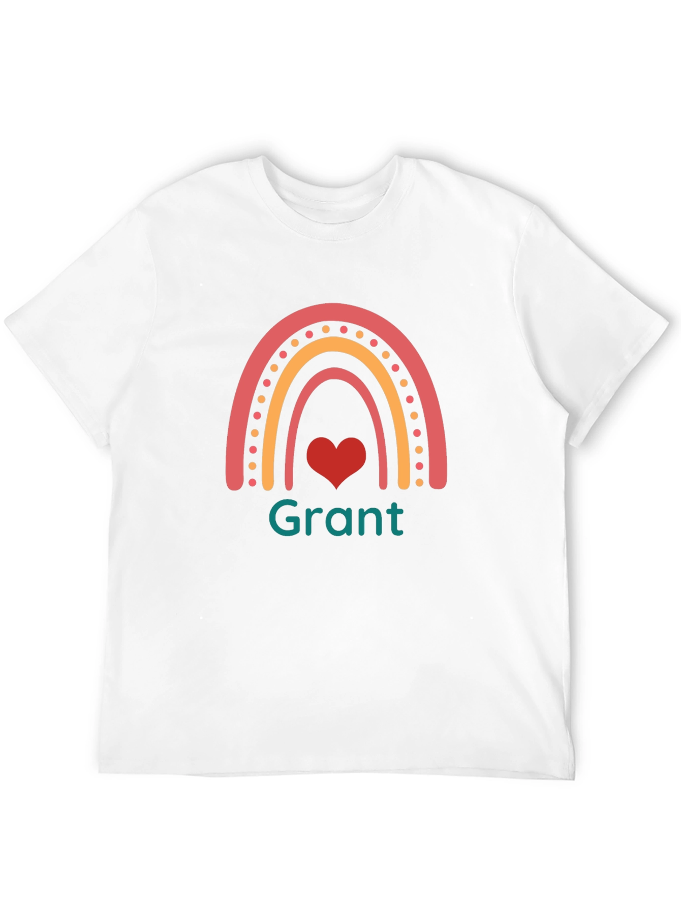 Rainbow Heart Personalized T-Shirt - Grant