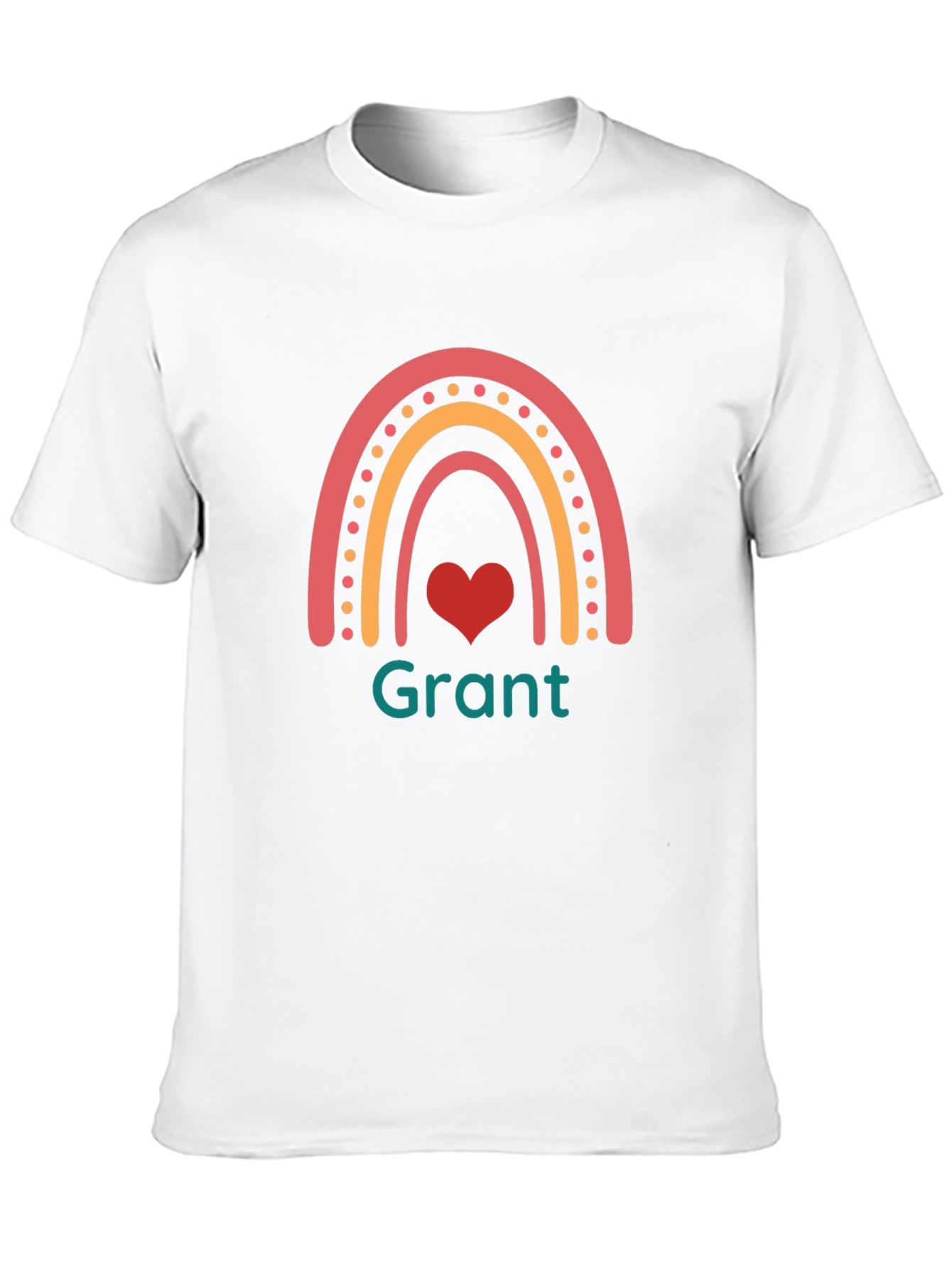Rainbow Heart Personalized T-Shirt - Grant