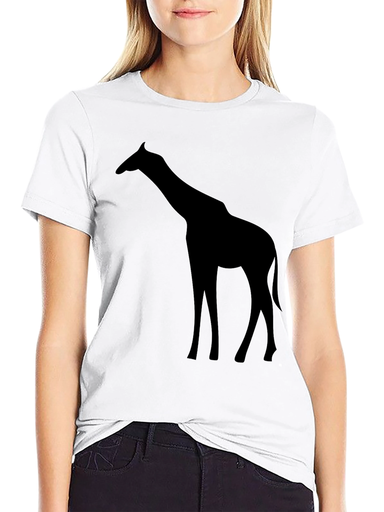 Giraffe Silhouette T-Shirt - Black Graphic Tee