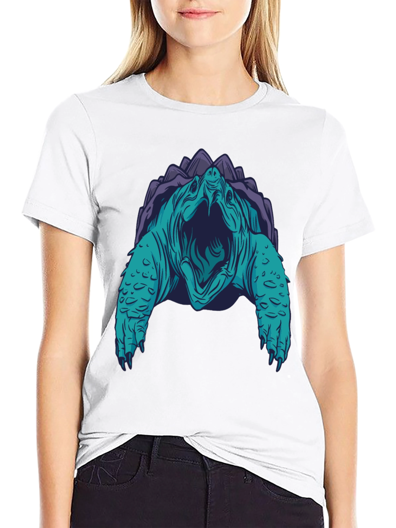 Turtle Graphic Tee - Black Cotton Blend