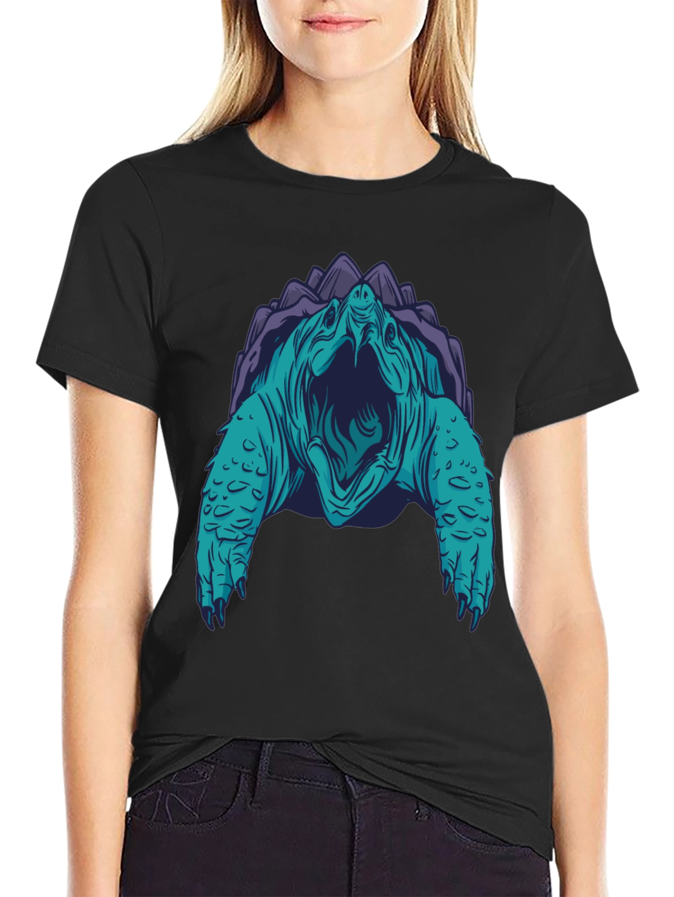 Turtle Graphic Tee - Black Cotton Blend