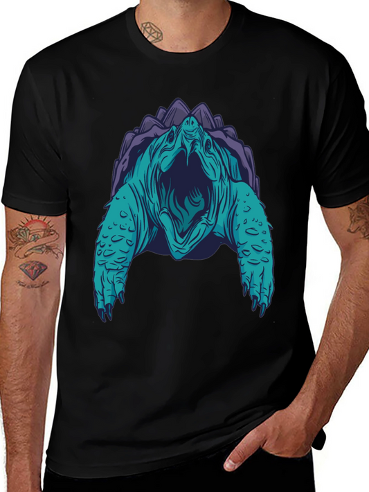 Turtle Graphic Tee - Black Cotton Blend