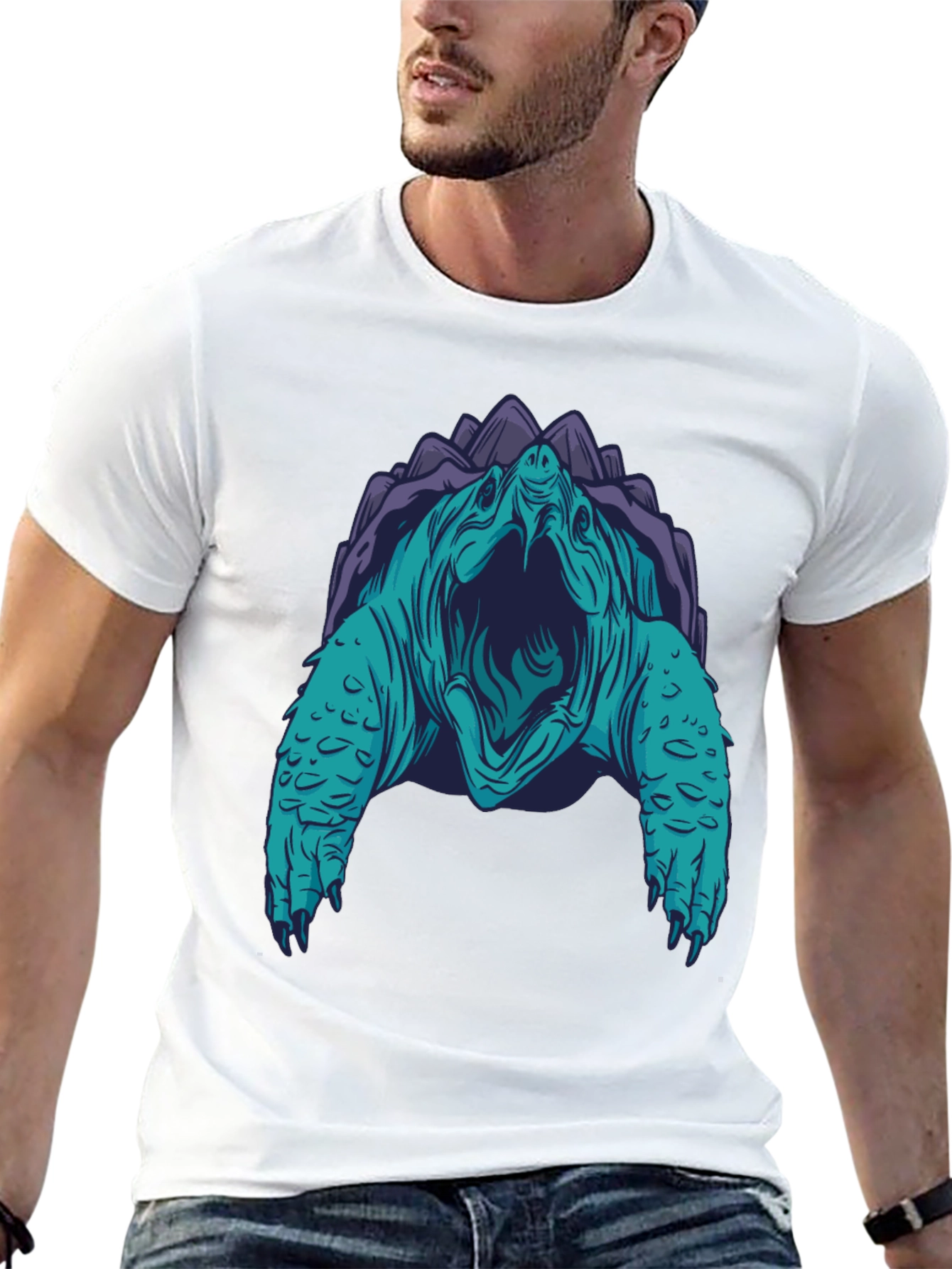 Turtle Graphic Tee - Black Cotton Blend