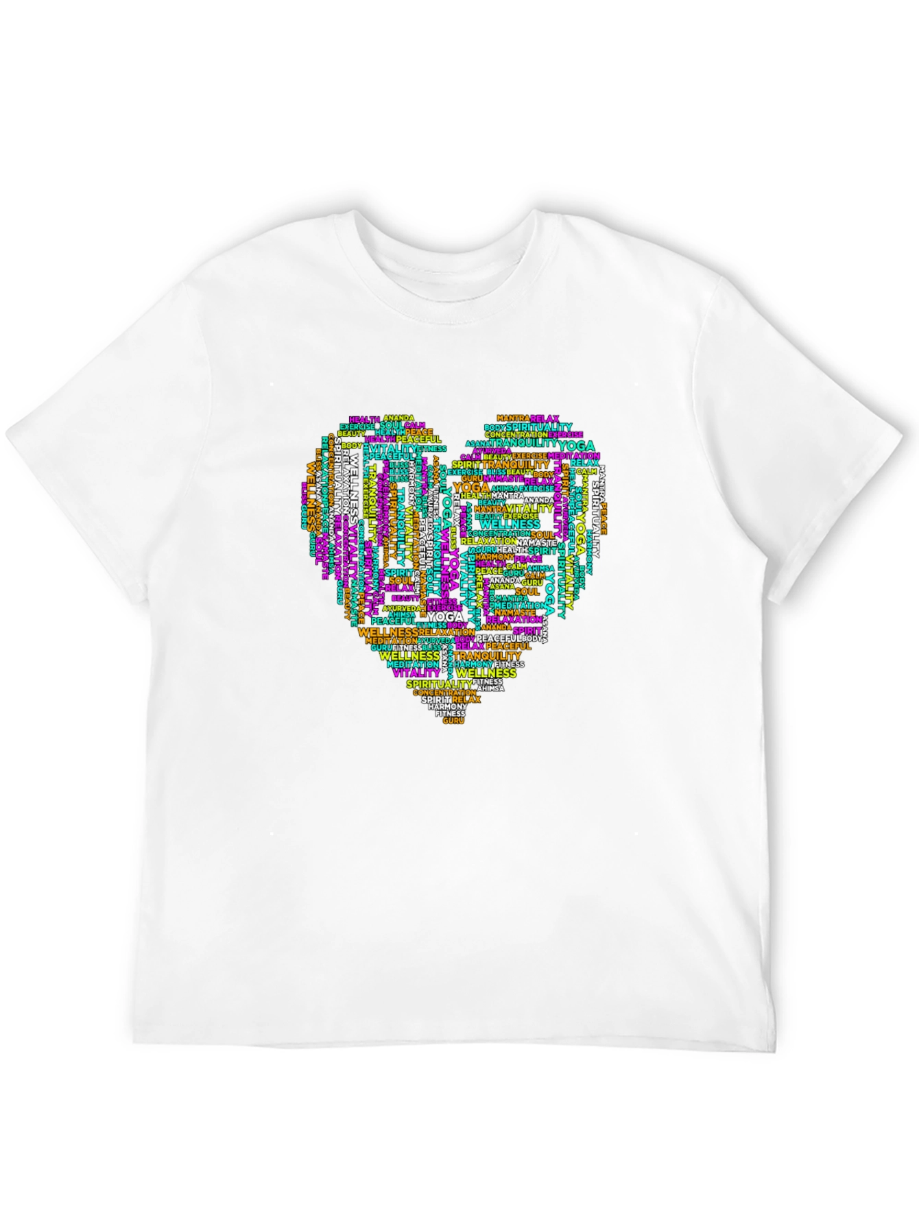 Yoga Word Art Heart T-Shirt