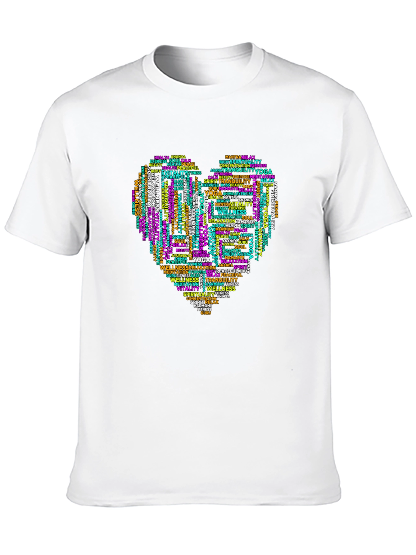 Yoga Word Art Heart T-Shirt