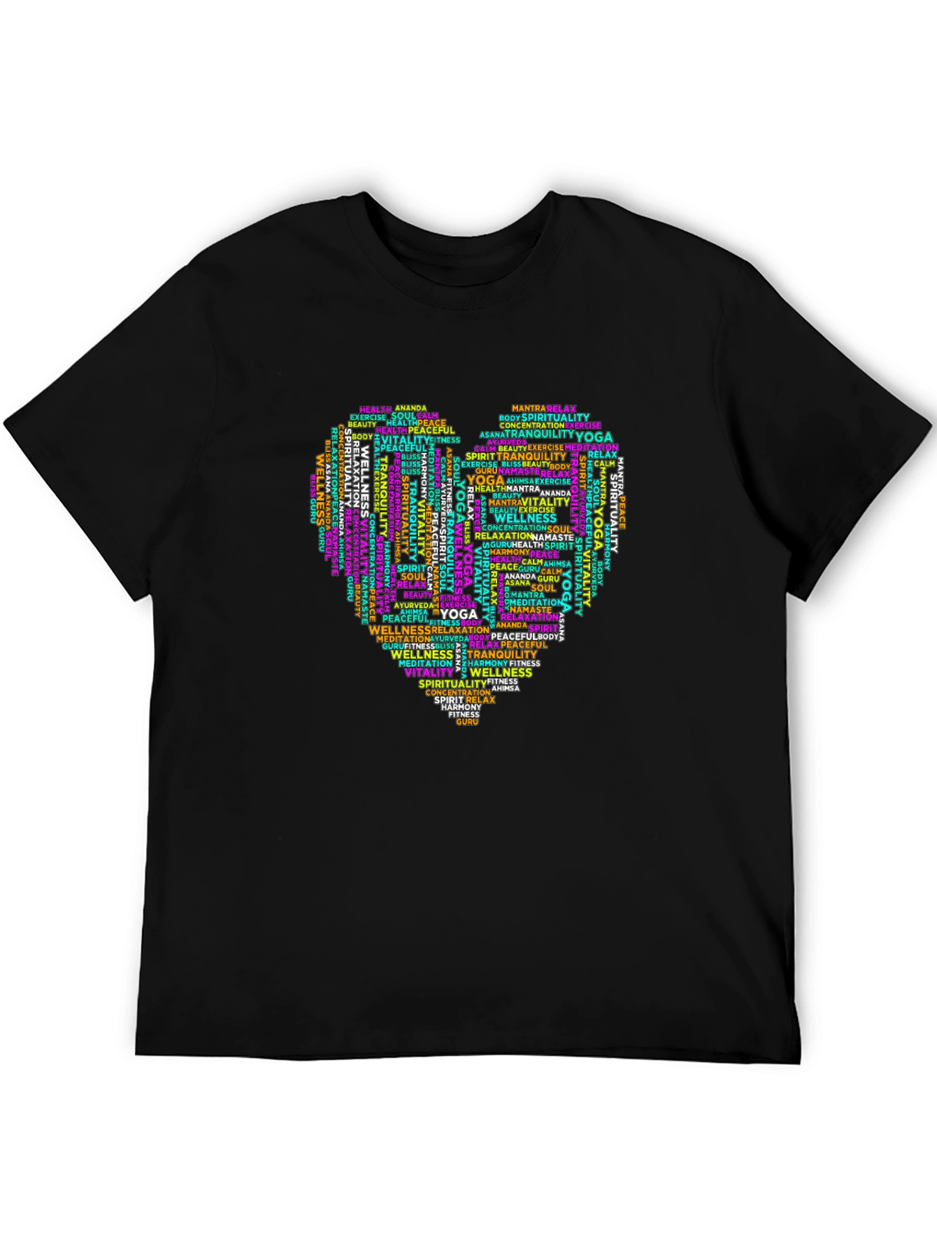 Yoga Word Art Heart T-Shirt