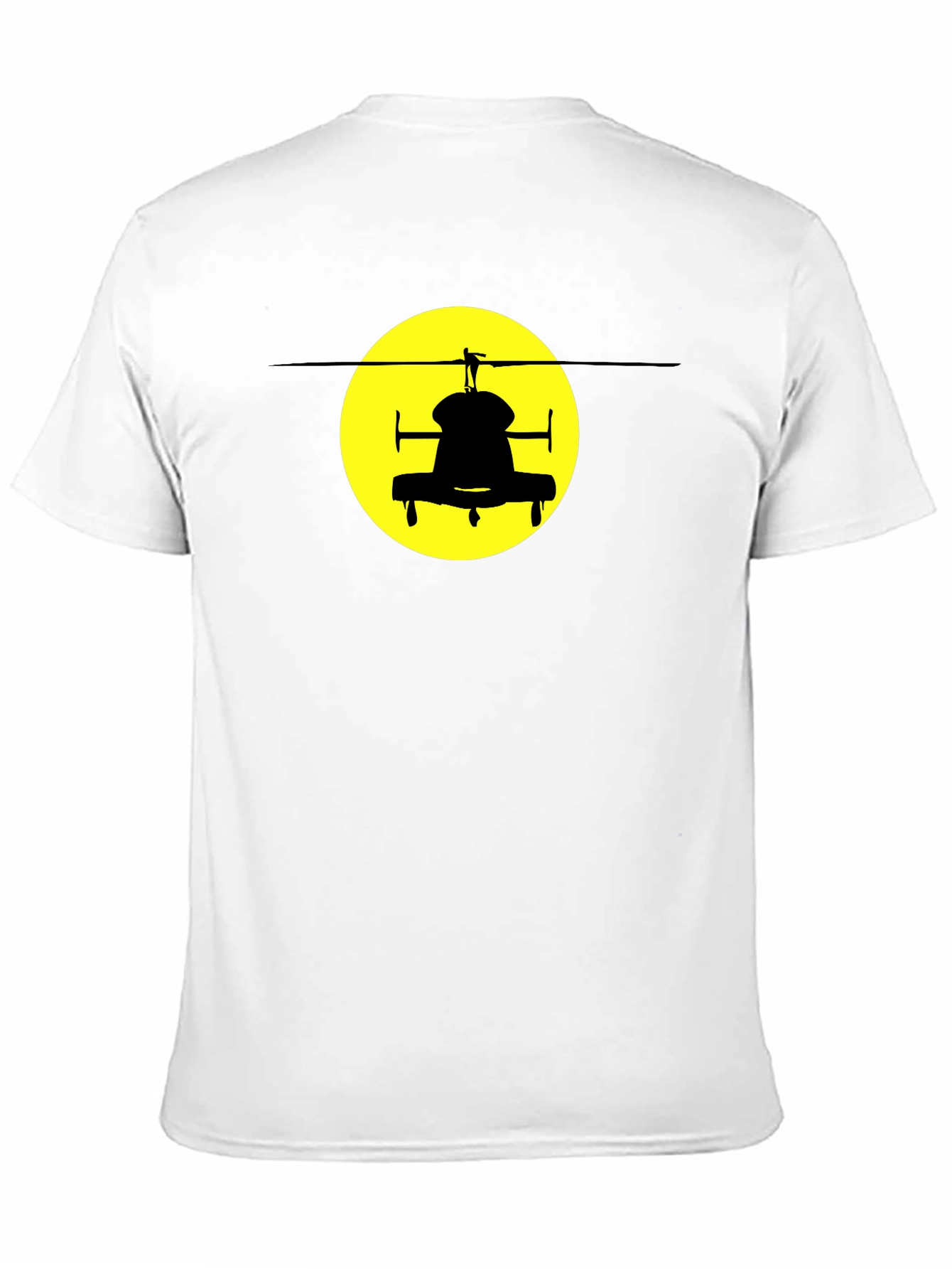 Helicopter Silhouette Graphic Tee - Black