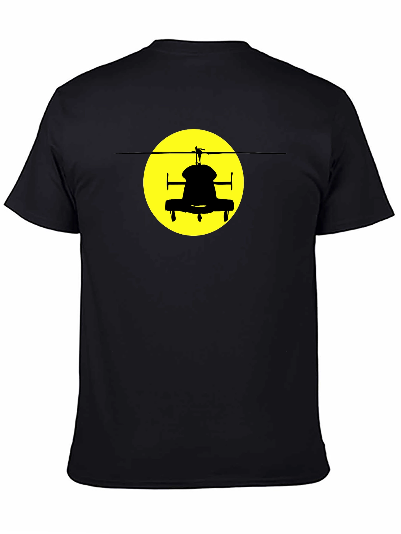 Helicopter Silhouette Graphic Tee - Black