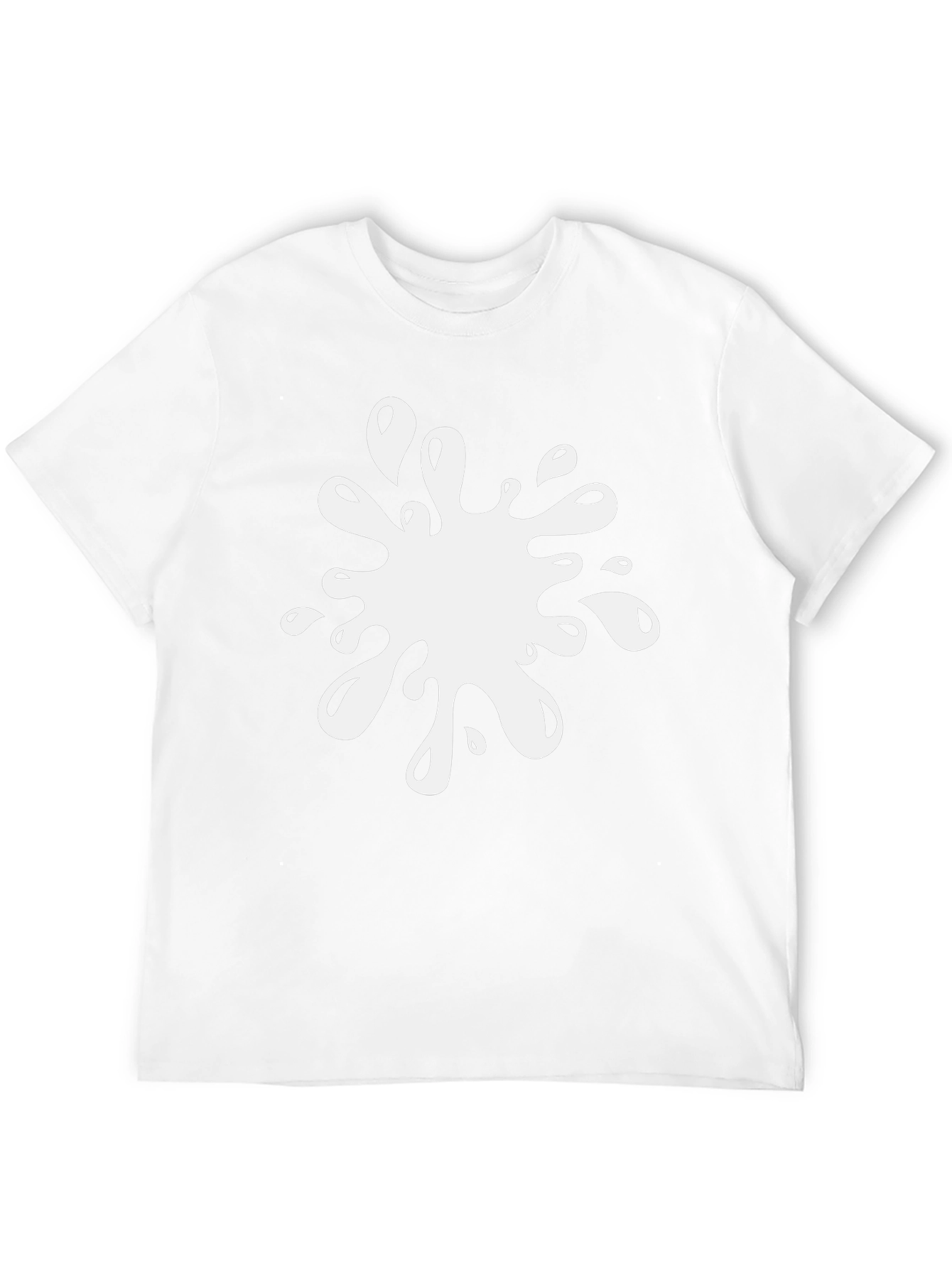 Black T-Shirt with White Splatter Graphic Print