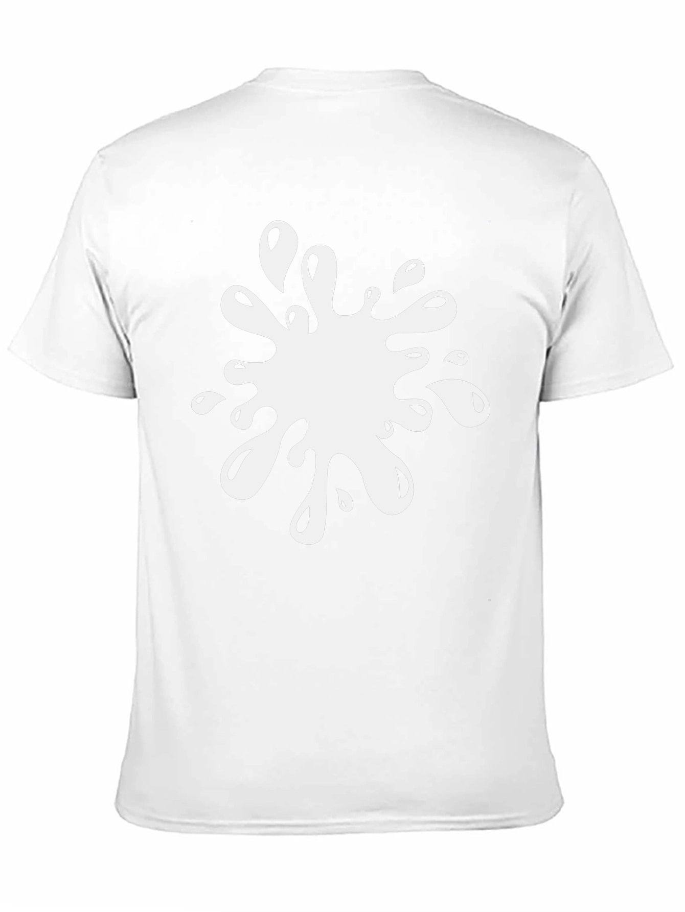 Black T-Shirt with White Splatter Graphic Print