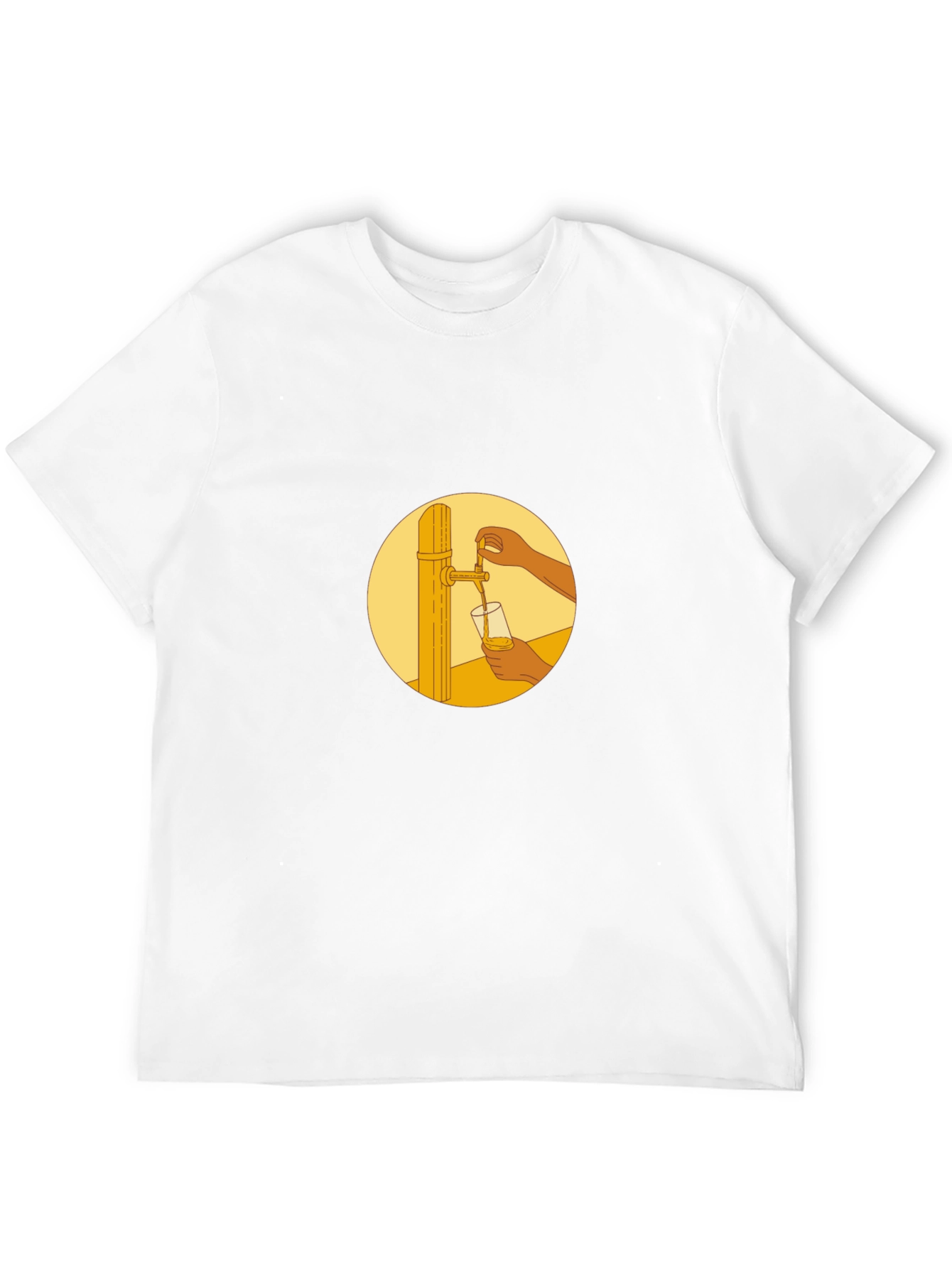 Black T-Shirt with Beer Tap Graphic