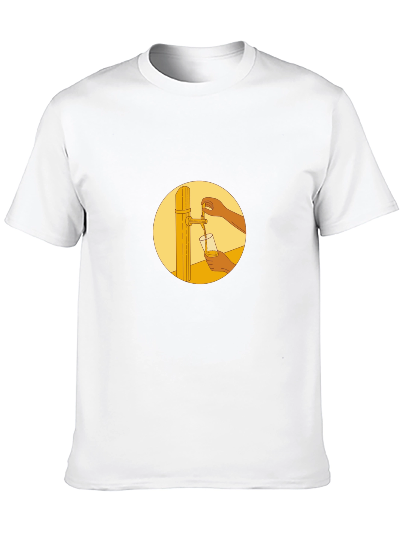 Black T-Shirt with Beer Tap Graphic