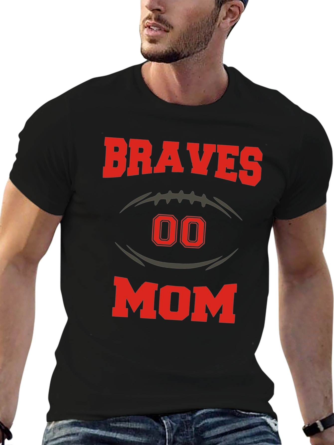 Braves Mom Football T-Shirt
