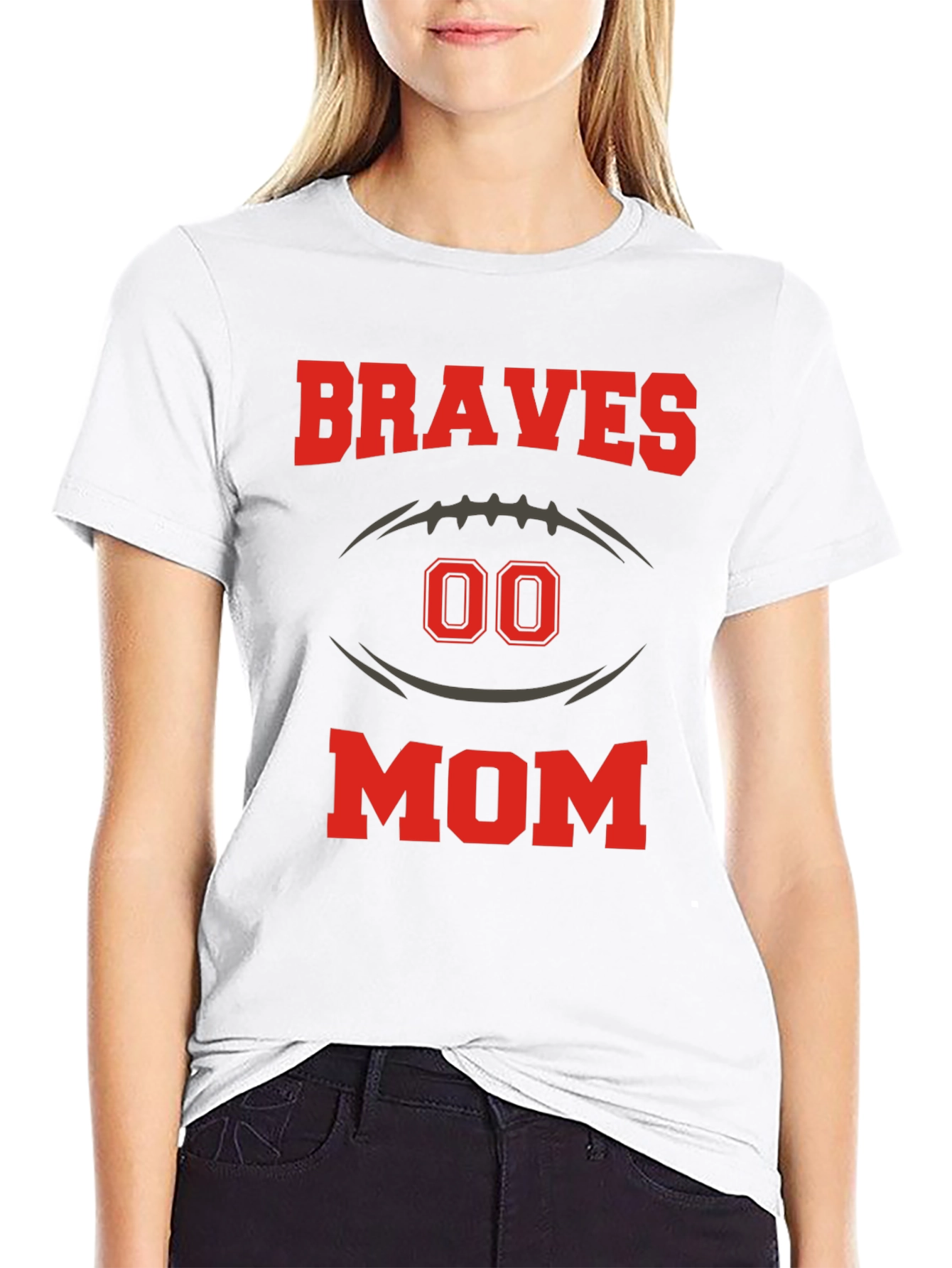 Braves Mom Football T-Shirt