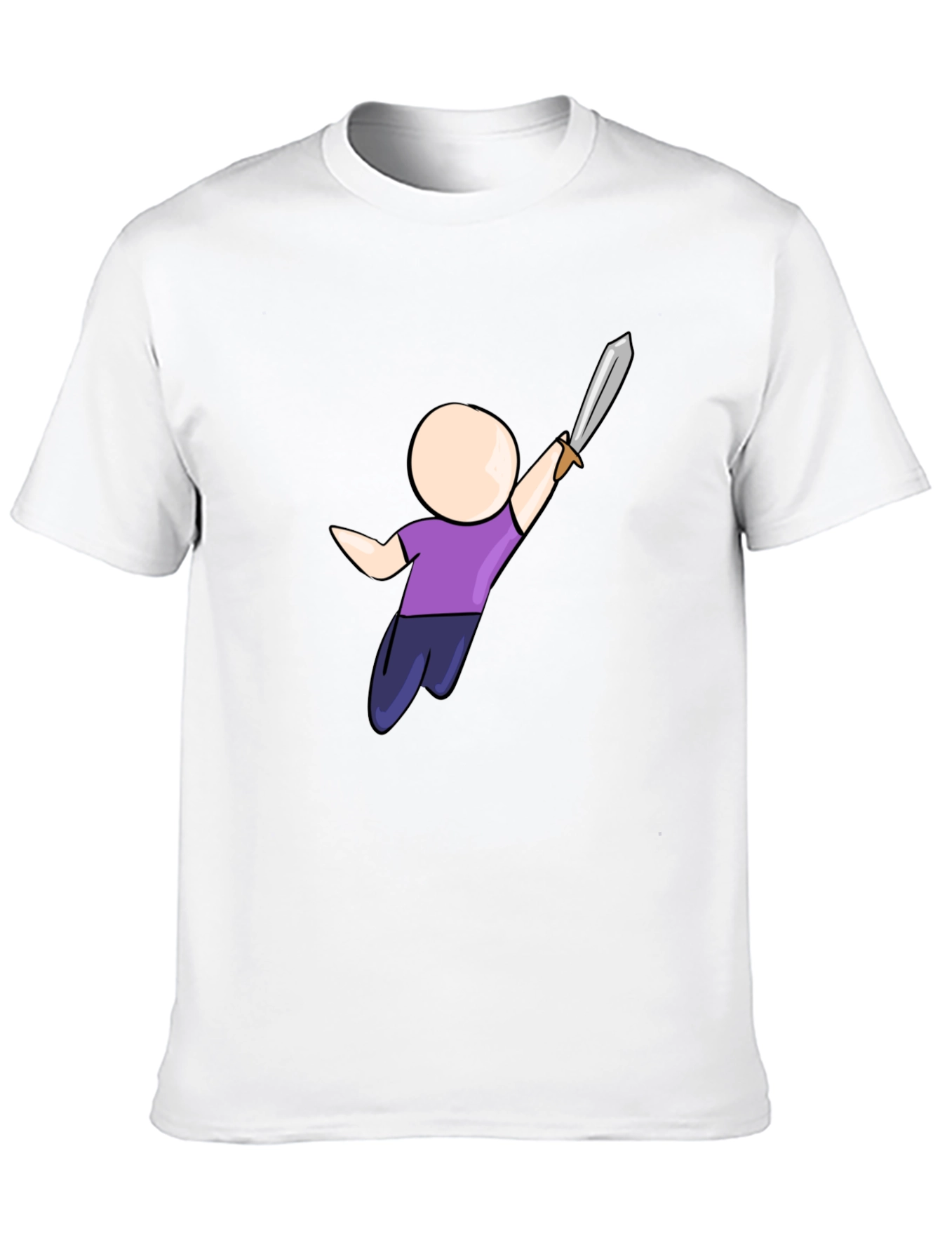 Cartoon Warrior Black T-Shirt