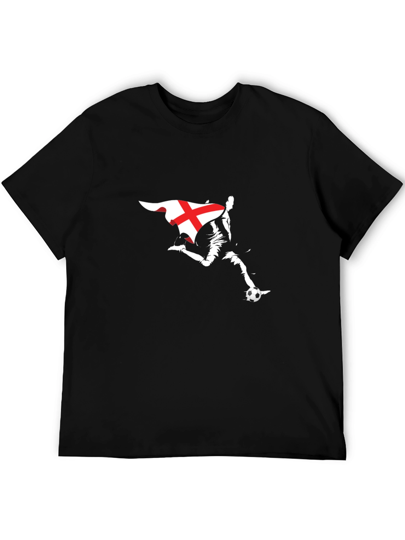 England Flag Soccer T-Shirt - Black