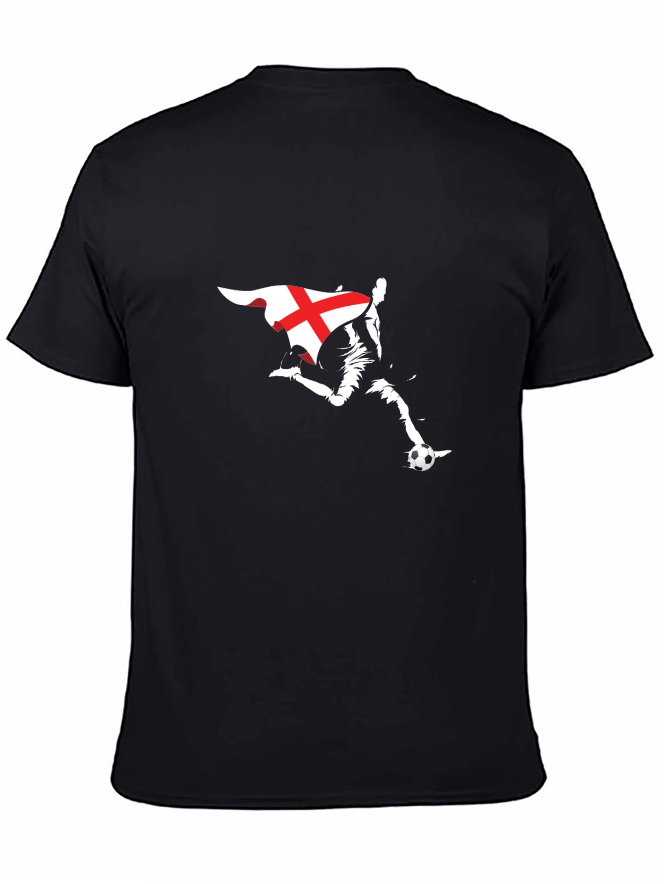 England Flag Soccer T-Shirt - Black