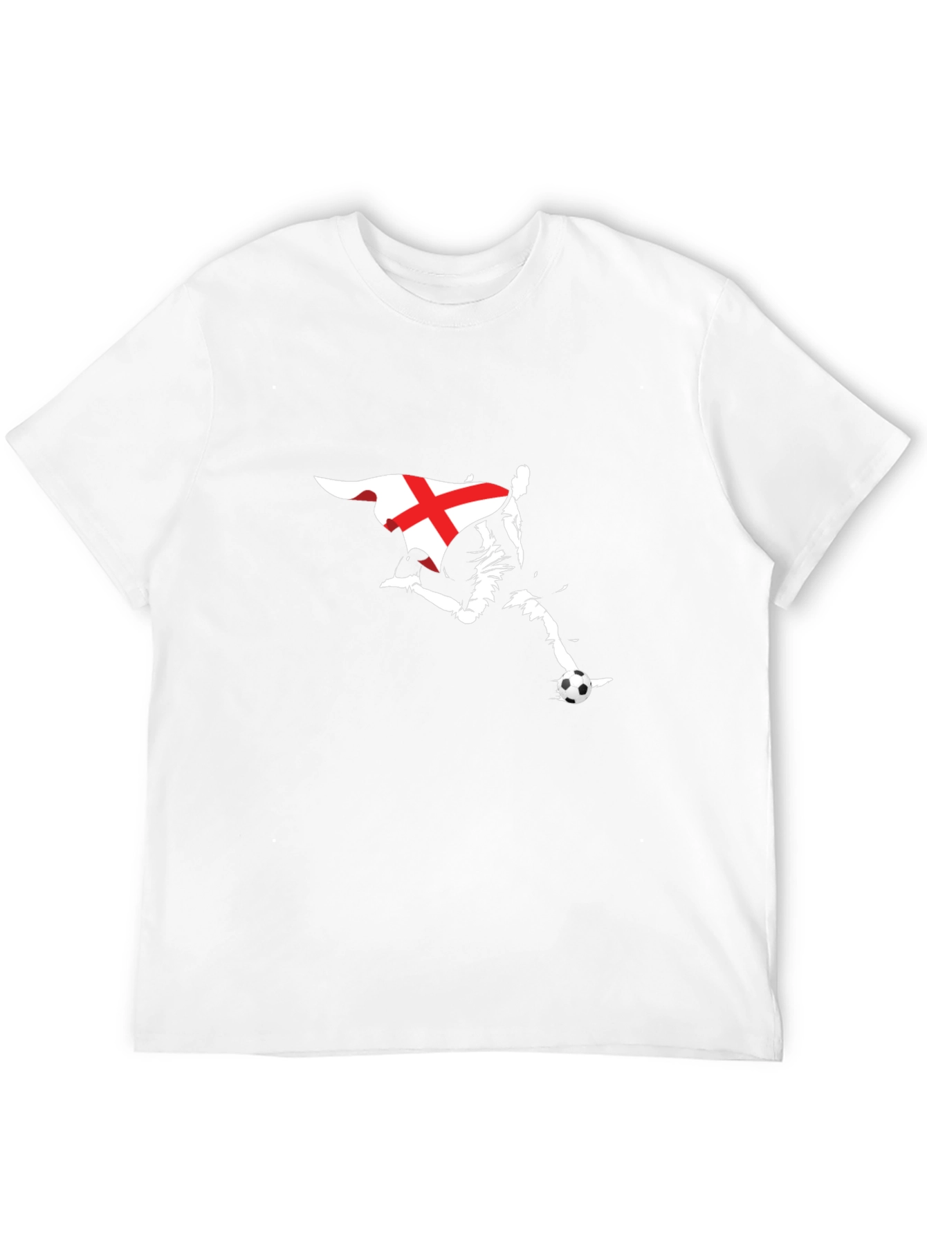 England Flag Soccer T-Shirt - Black