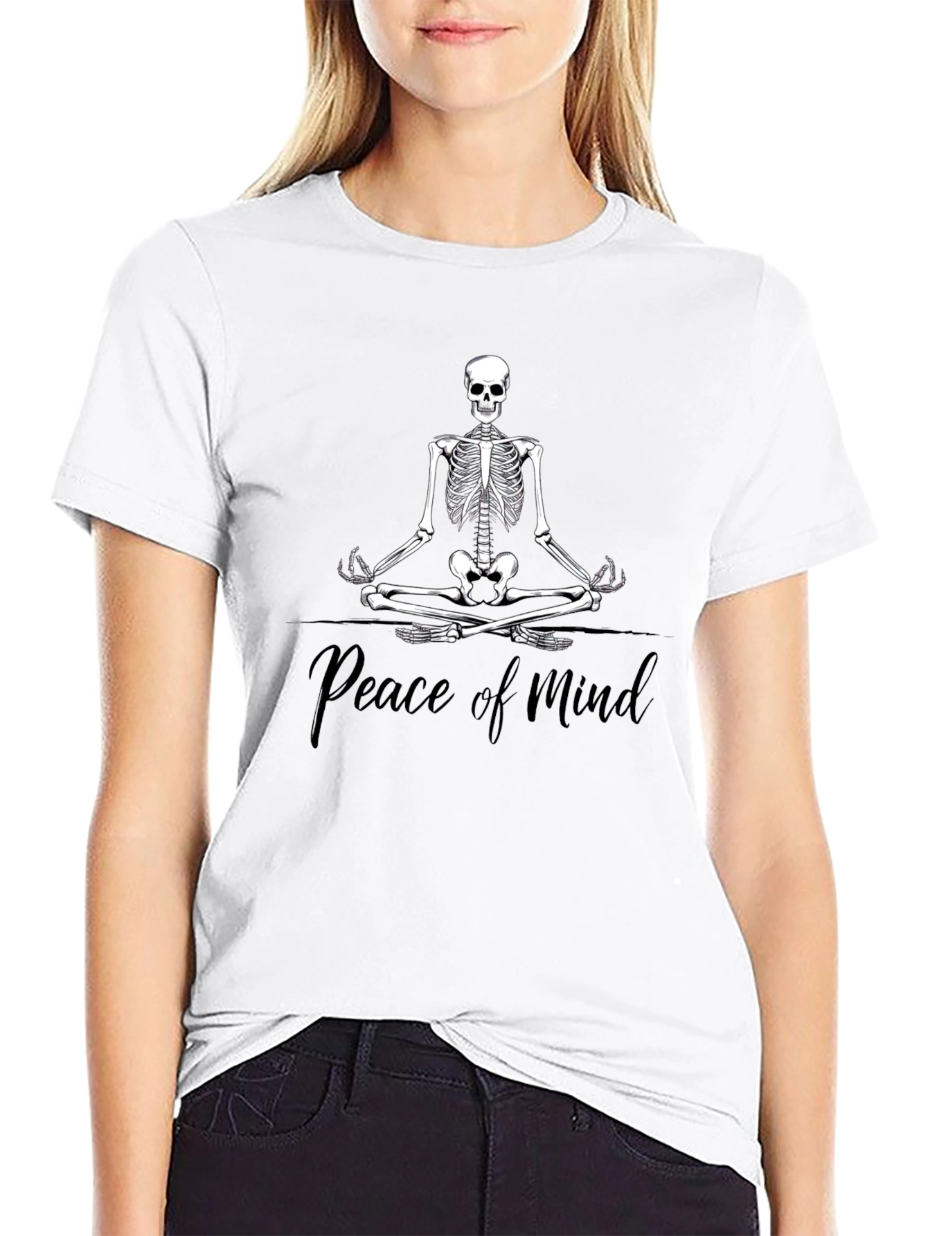 Peace of Mind Skeleton Meditation T-Shirt