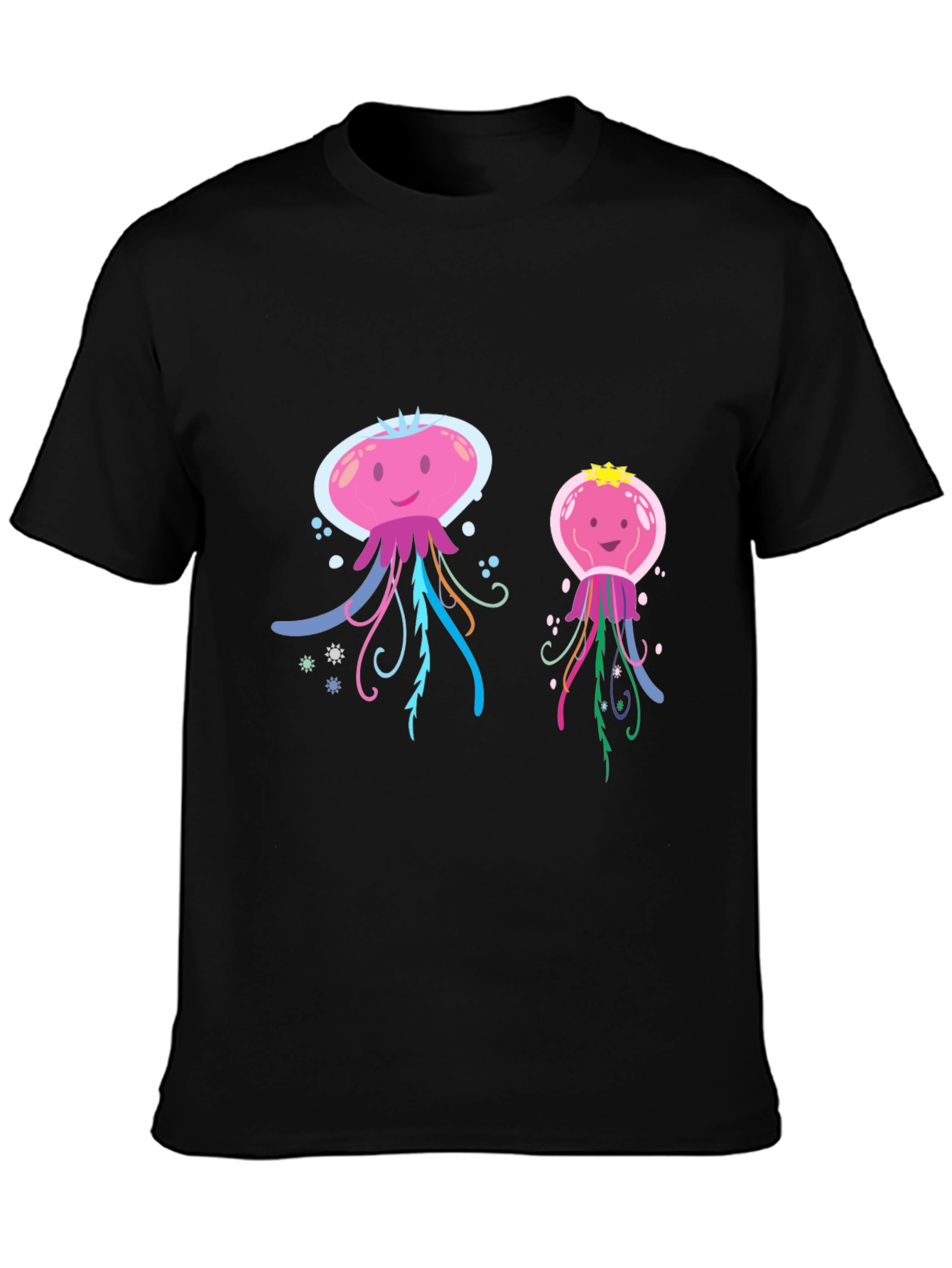 Cute Jellyfish Graphic T-Shirt - Black Cotton Tee
