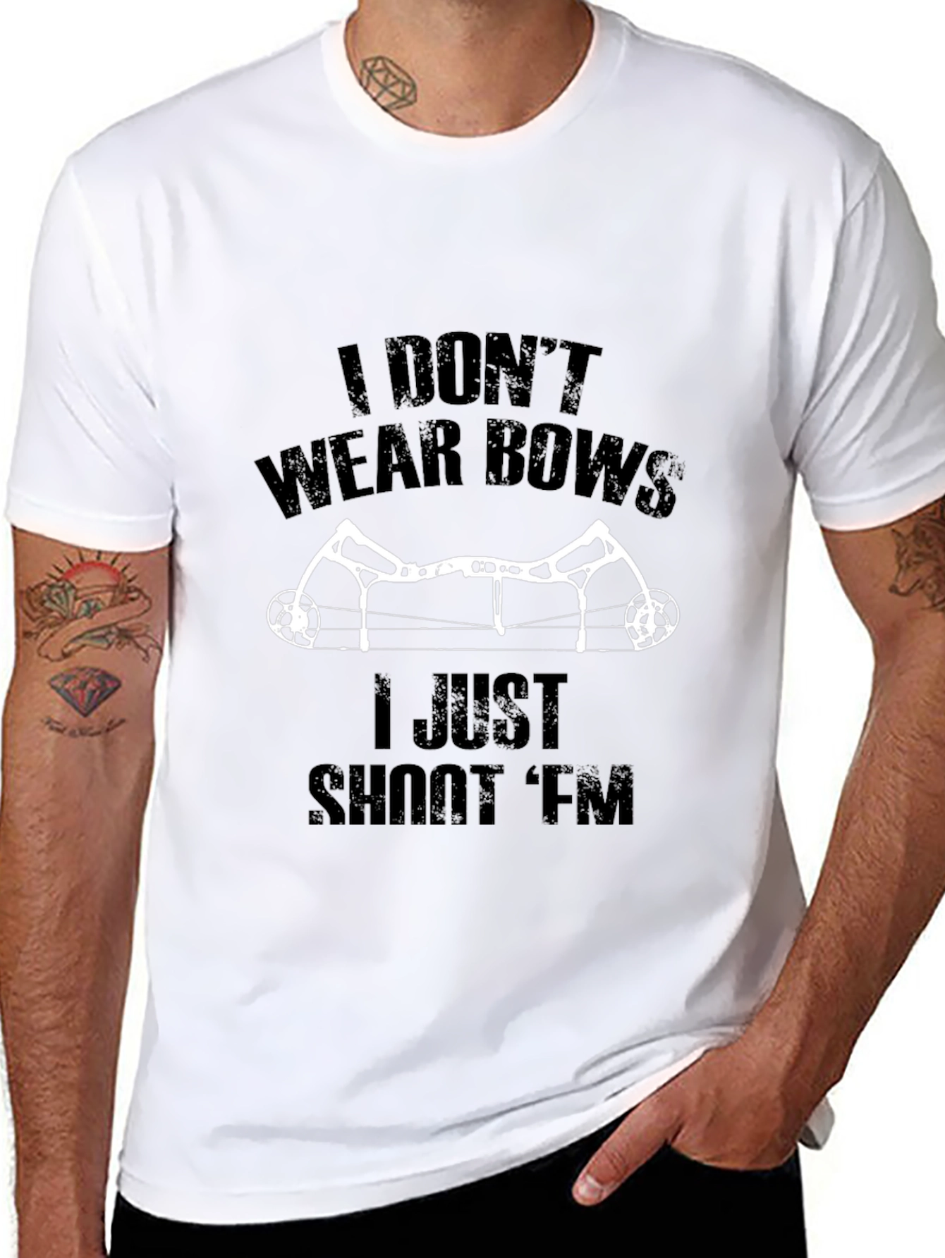 I Dont Wear Bows T-Shirt Archery Hunting Tee