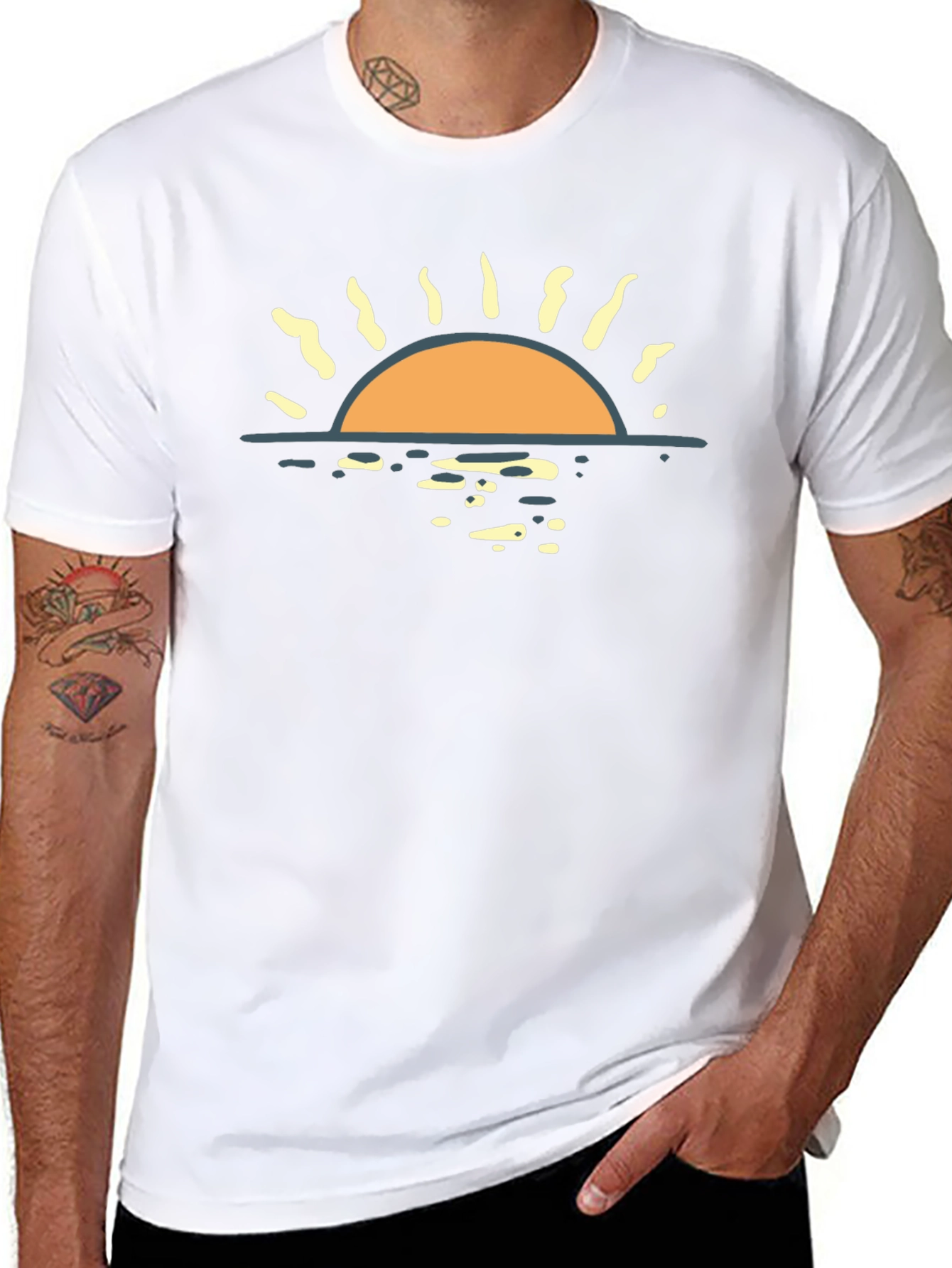 Sunset Graphic Black T-Shirt