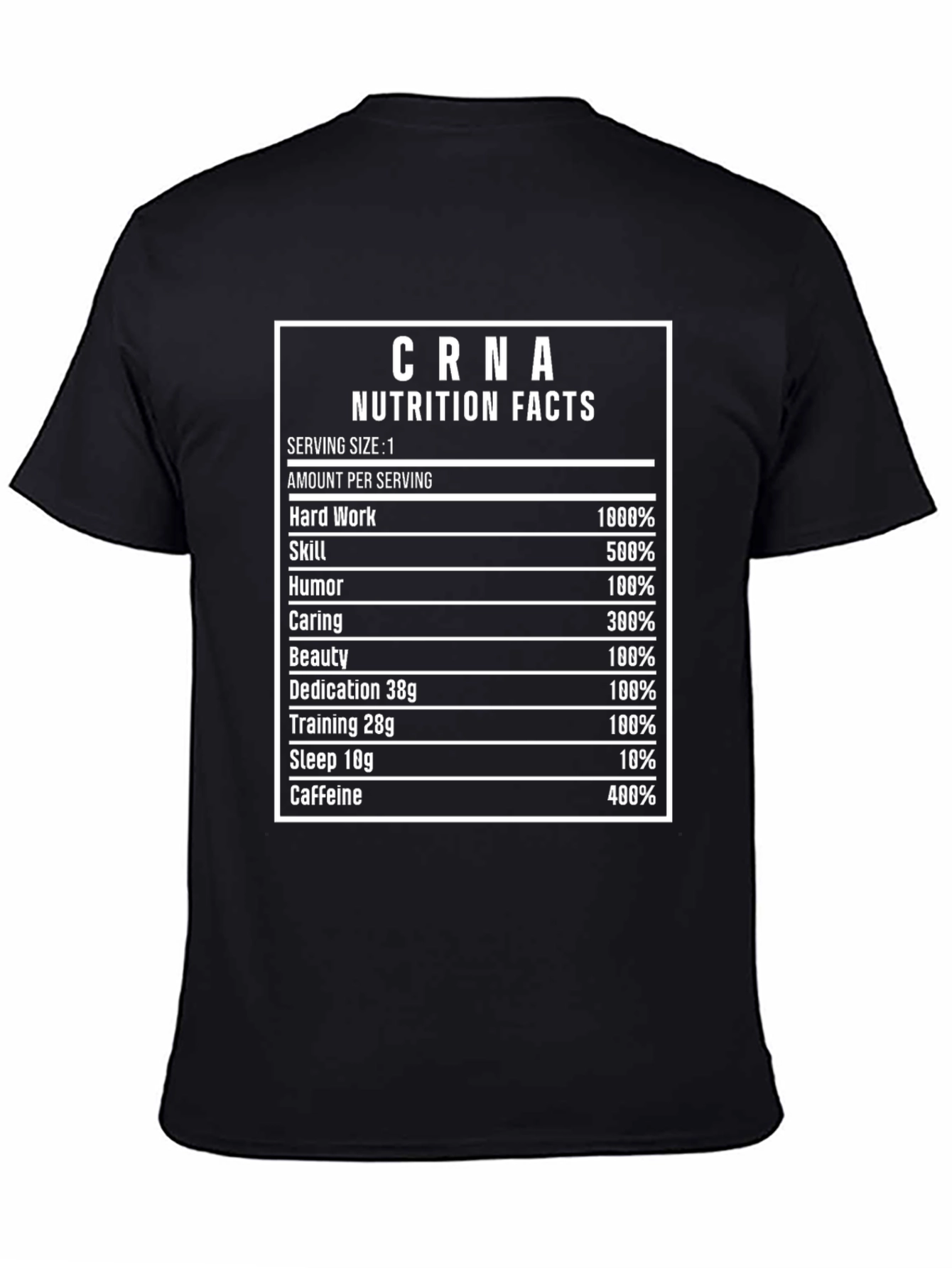 CRNA Nutrition Facts Funny T-Shirt