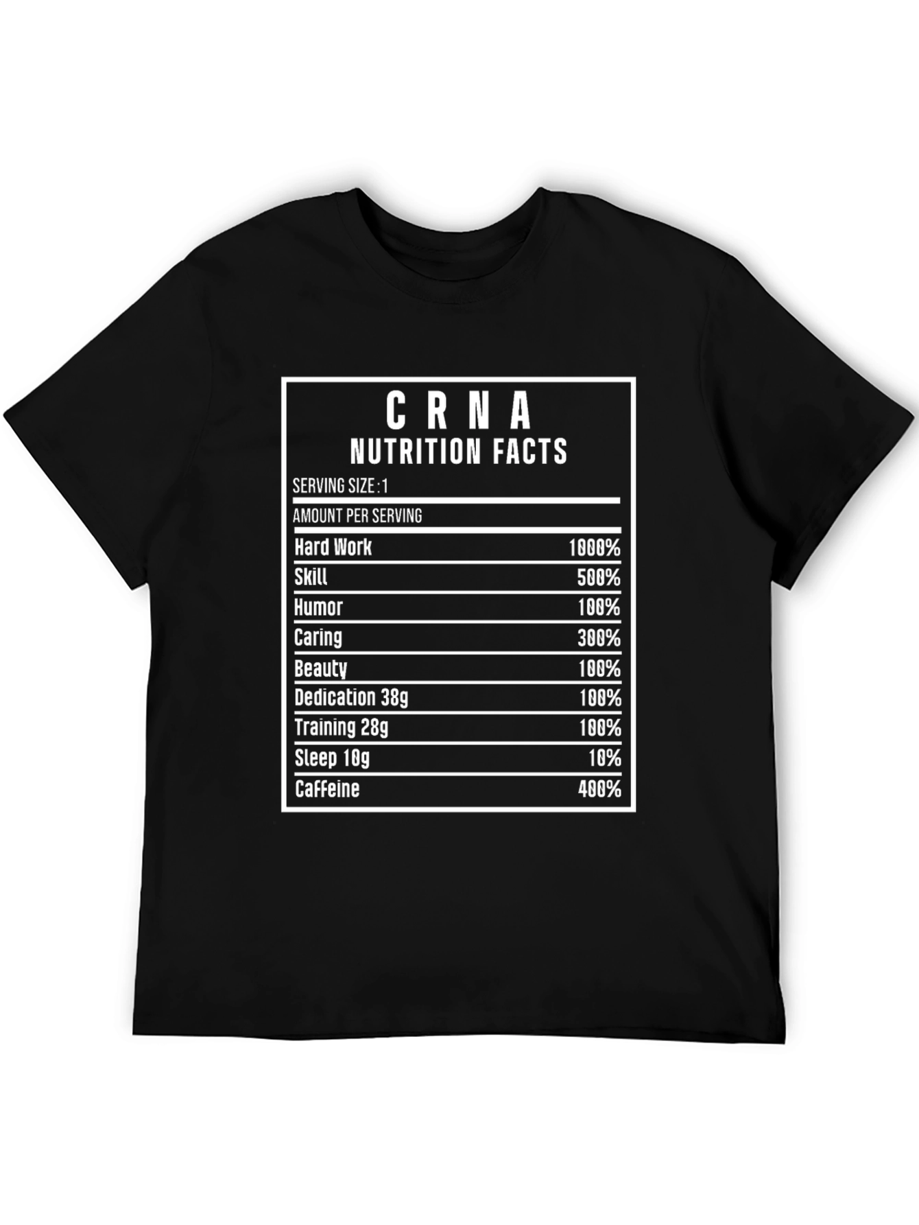 CRNA Nutrition Facts Funny T-Shirt