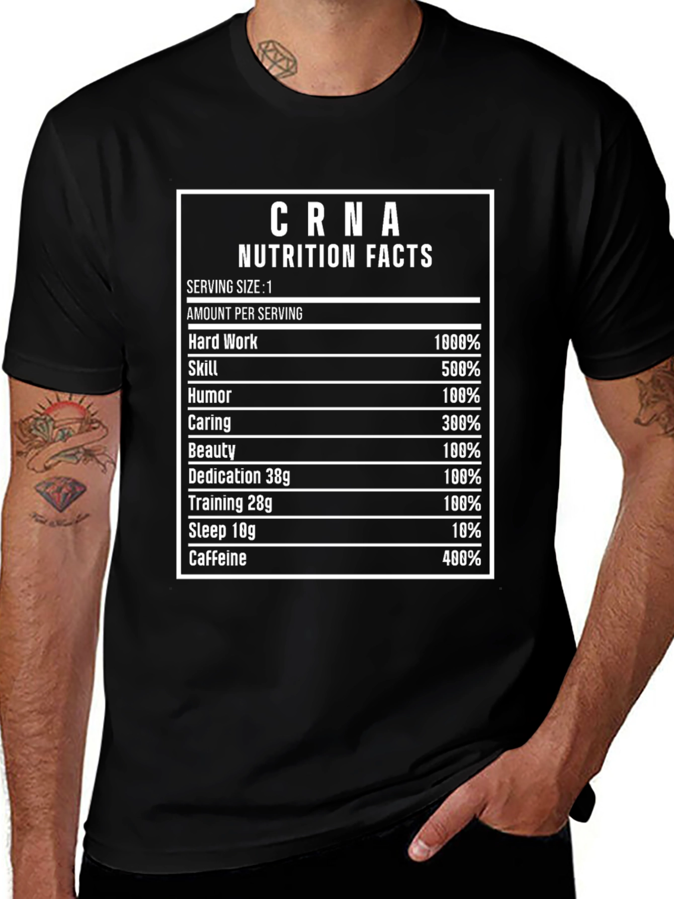 CRNA Nutrition Facts Funny T-Shirt