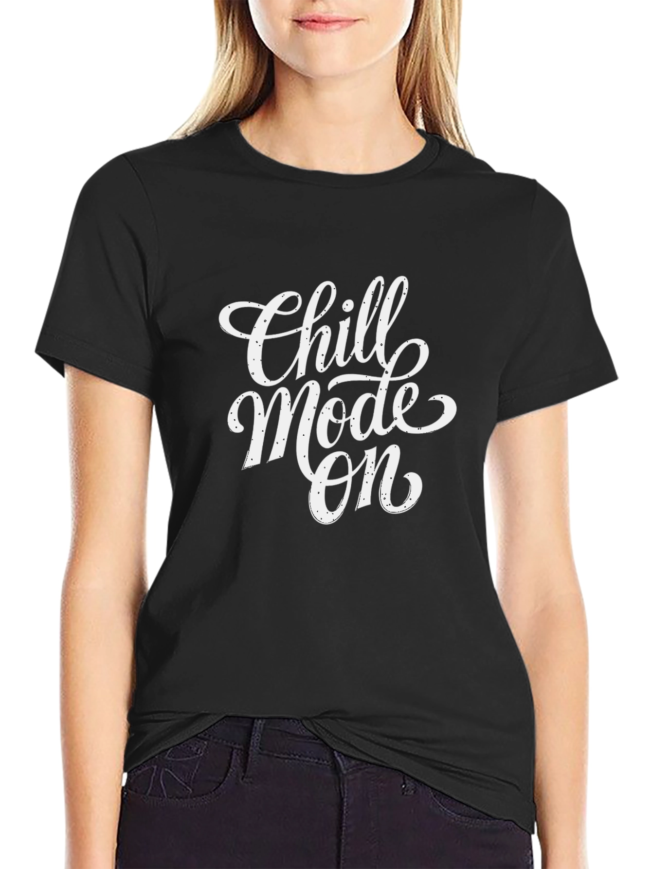 Chill Mode On Graphic T-Shirt - Black Cotton Tee