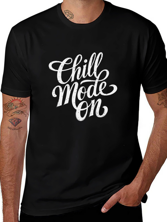Chill Mode On Graphic T-Shirt - Black Cotton Tee