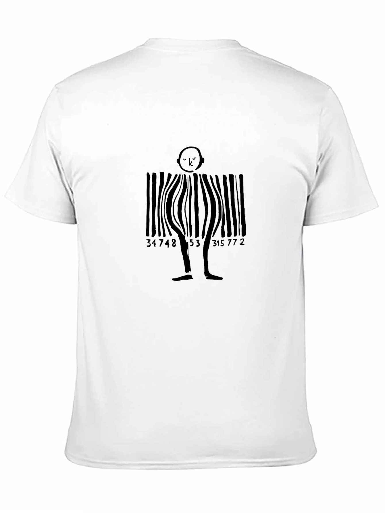 Barcode Man Graphic Tee - Unique Black T-Shirt