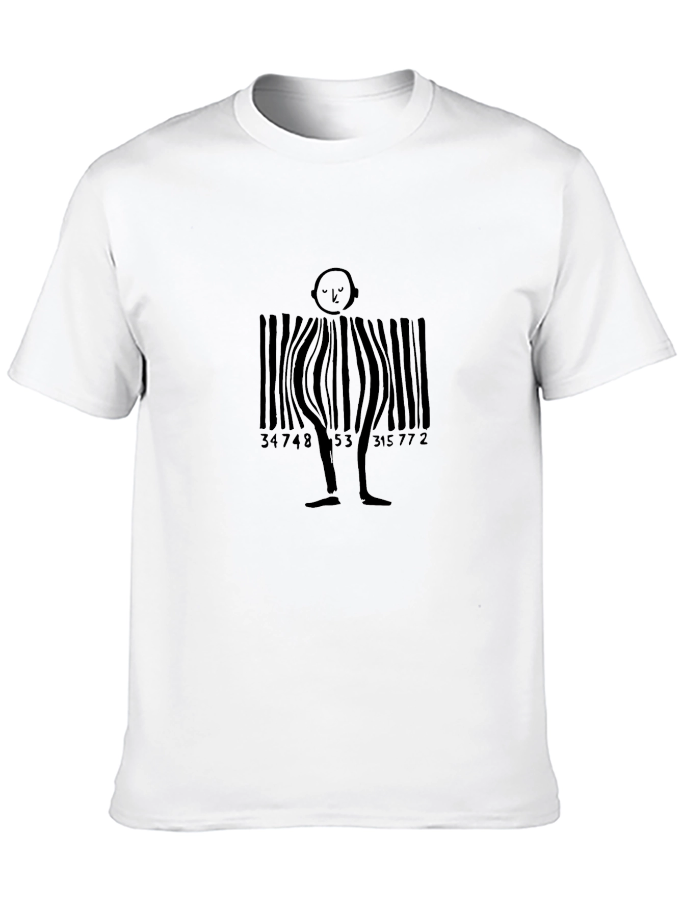 Barcode Man Graphic Tee - Unique Black T-Shirt