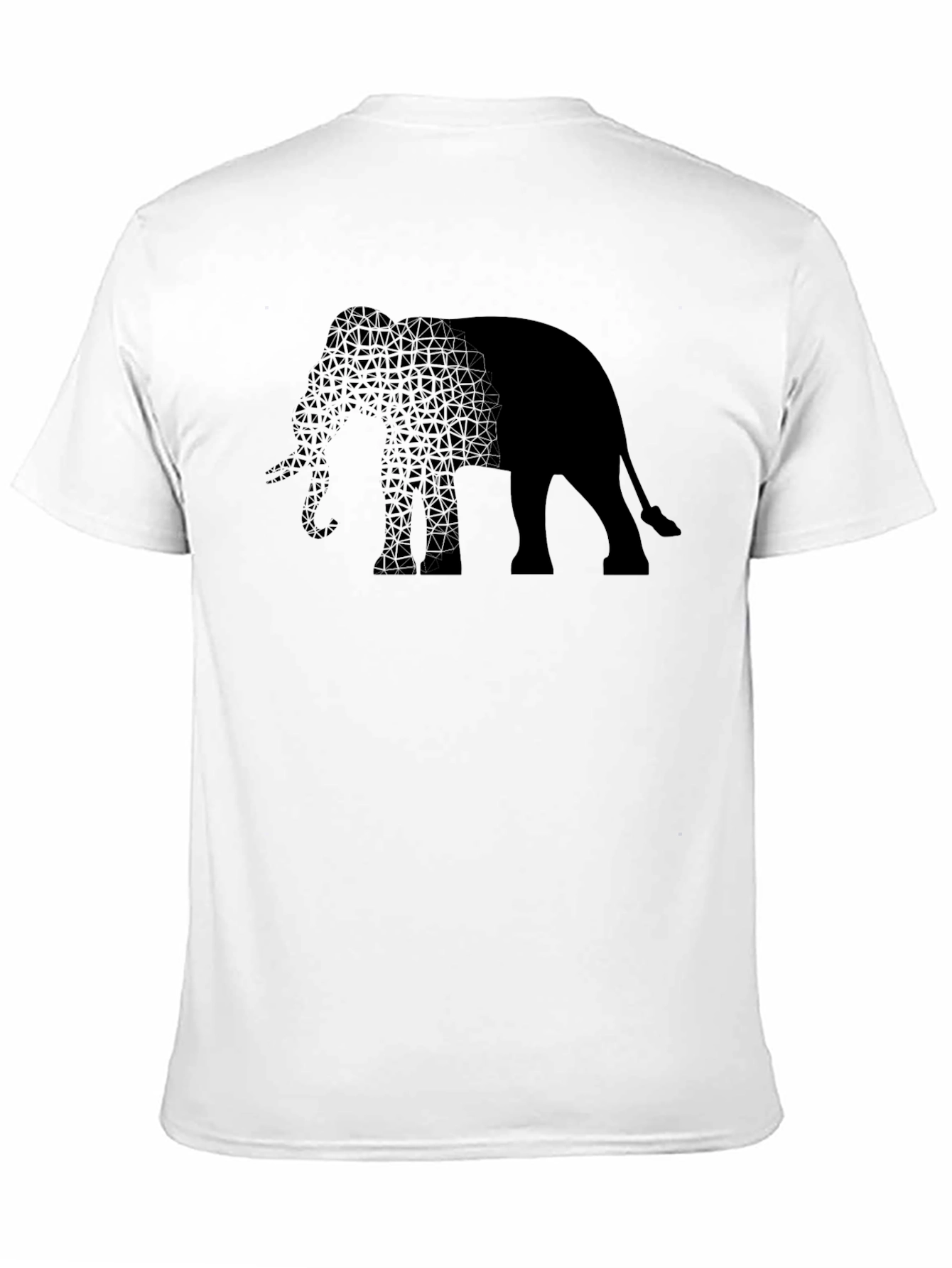 Elephant Print Mens T-Shirt - Stylish Black Tee