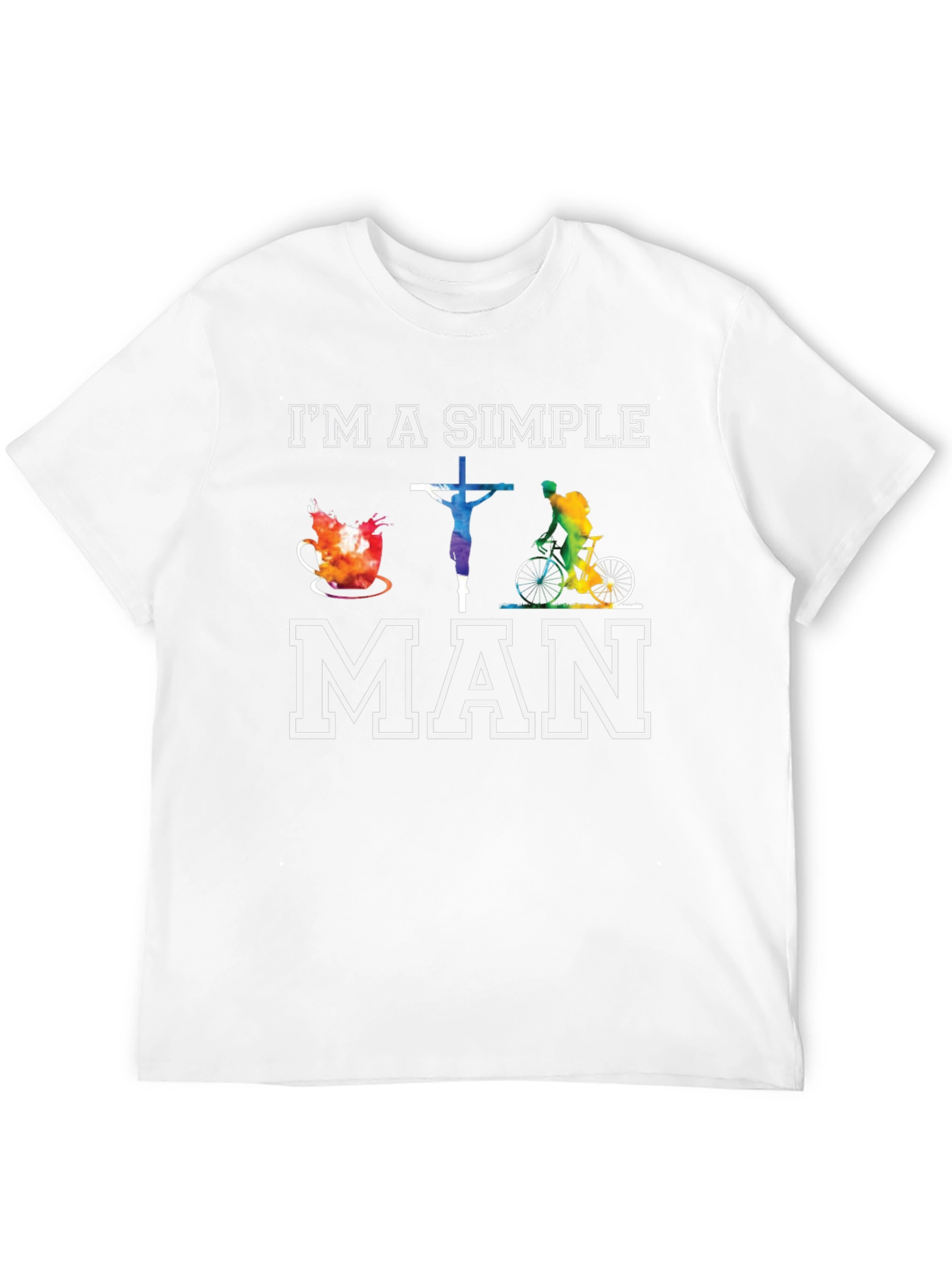 Simple Man T-Shirt Coffee Jesus Biking