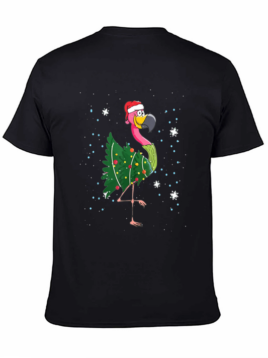 Christmas Flamingo T-Shirt Holiday Xmas Party Tee