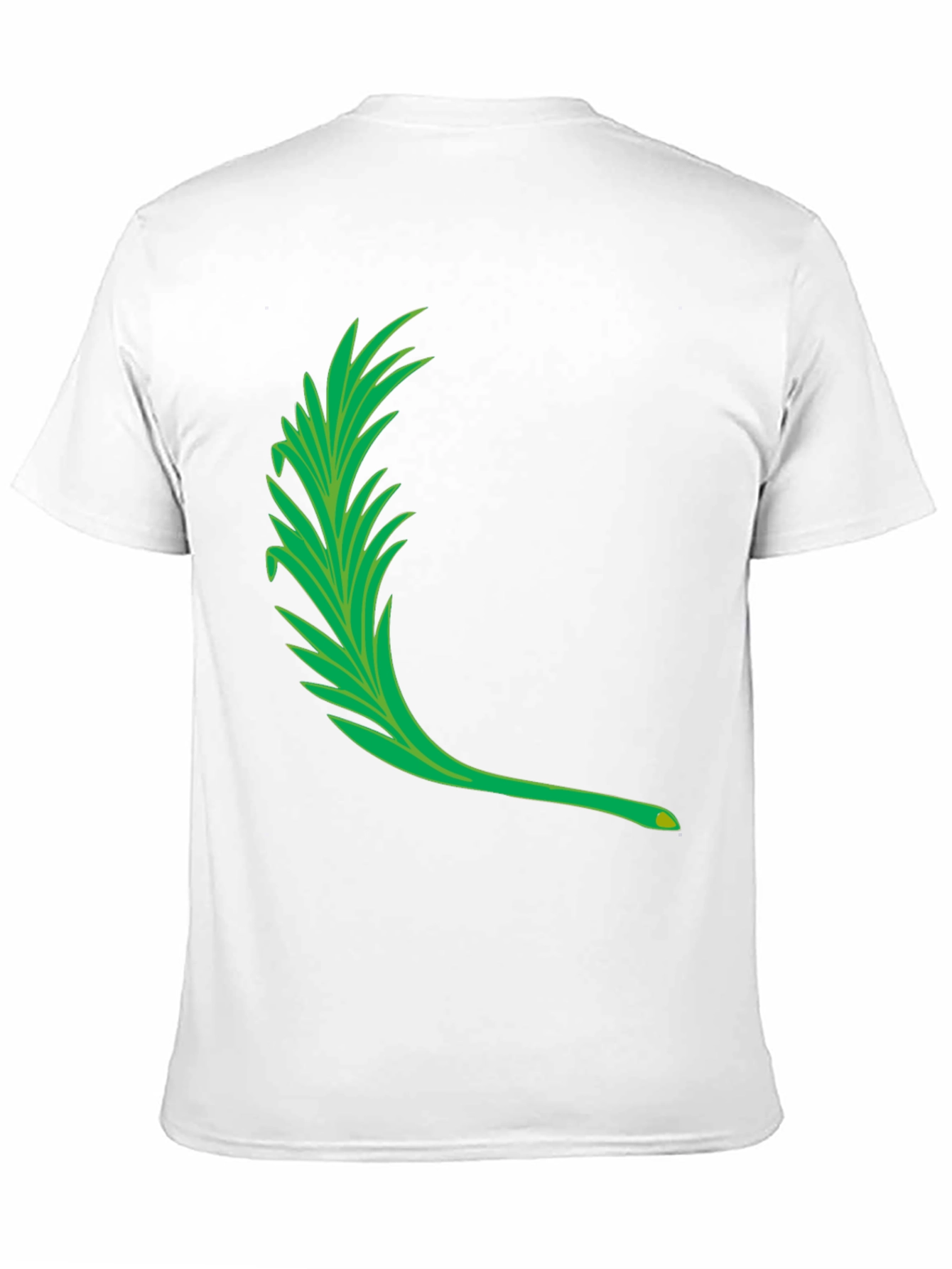 Mens Black T-Shirt with Green Leaf Graphic