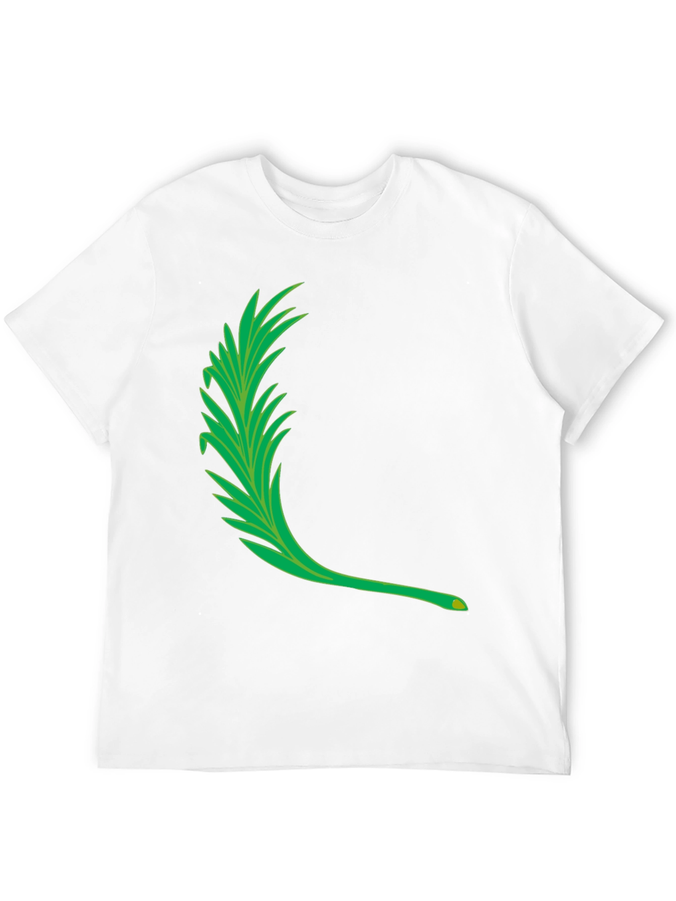 Mens Black T-Shirt with Green Leaf Graphic