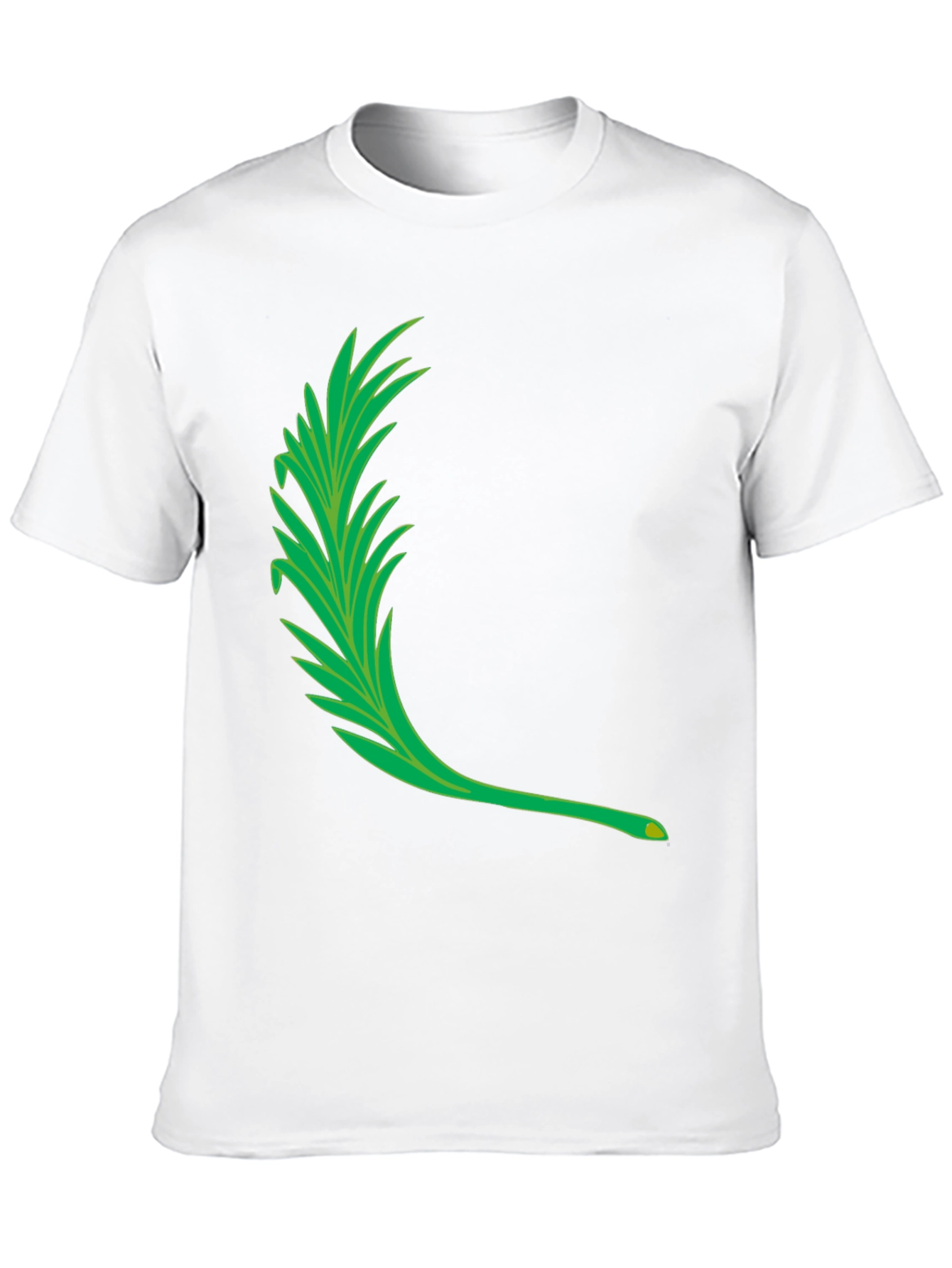 Mens Black T-Shirt with Green Leaf Graphic
