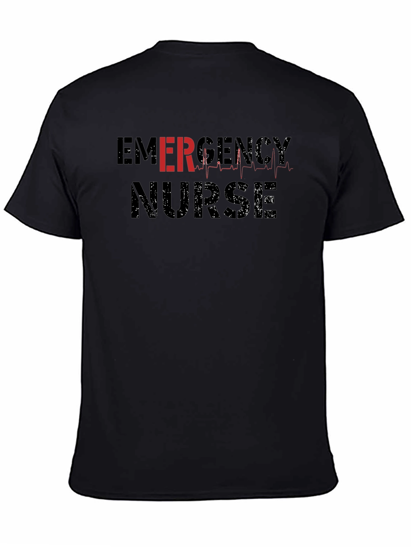 Emergency Nurse Black Graphic T-Shirt