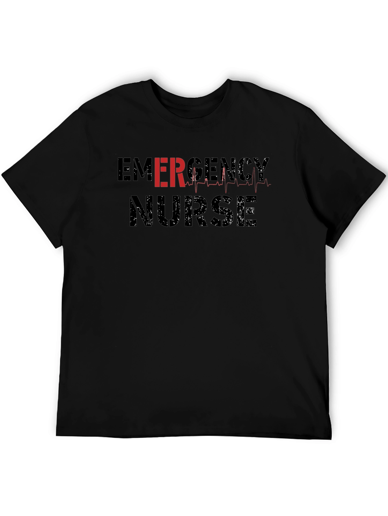 Emergency Nurse Black Graphic T-Shirt