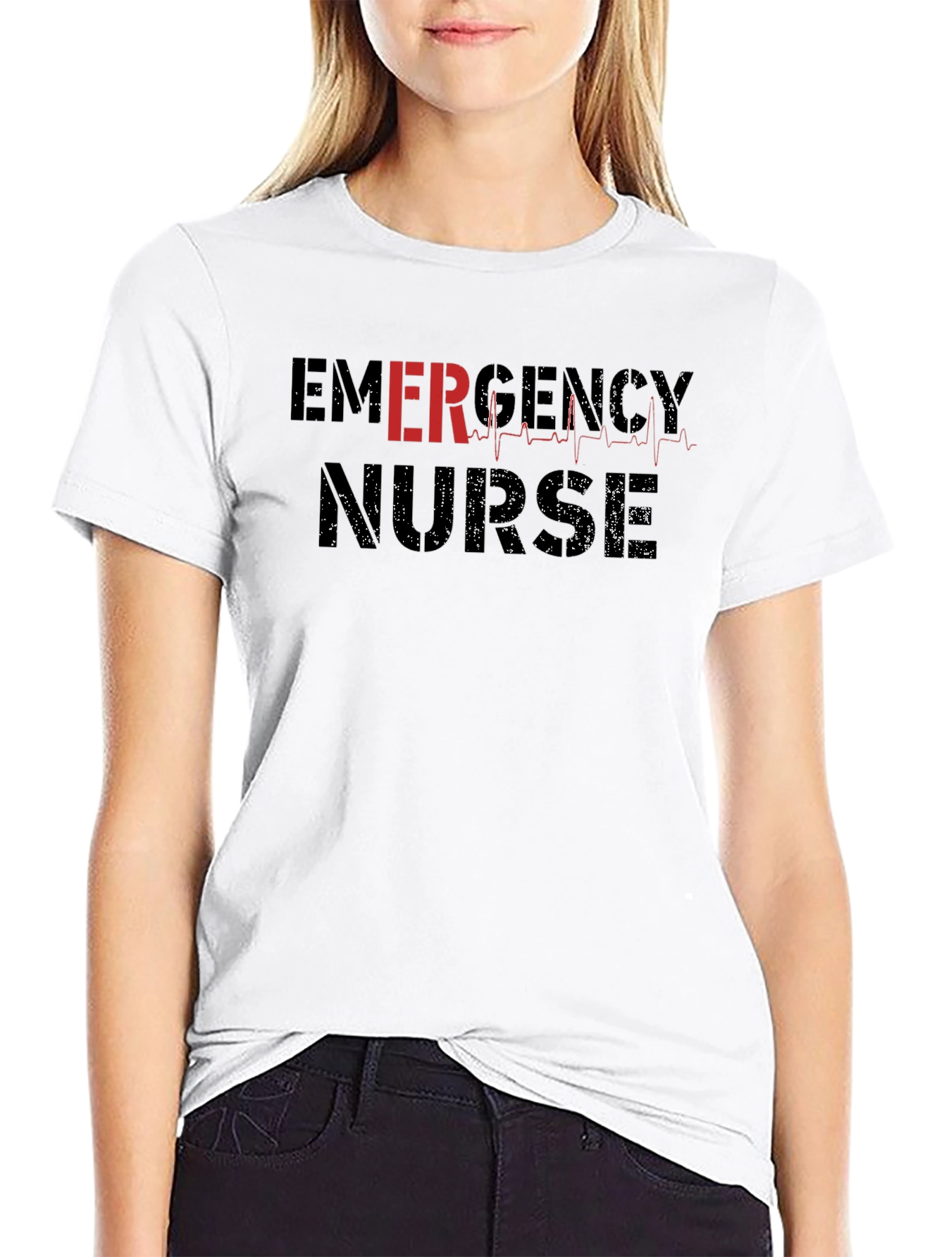 Emergency Nurse Black Graphic T-Shirt